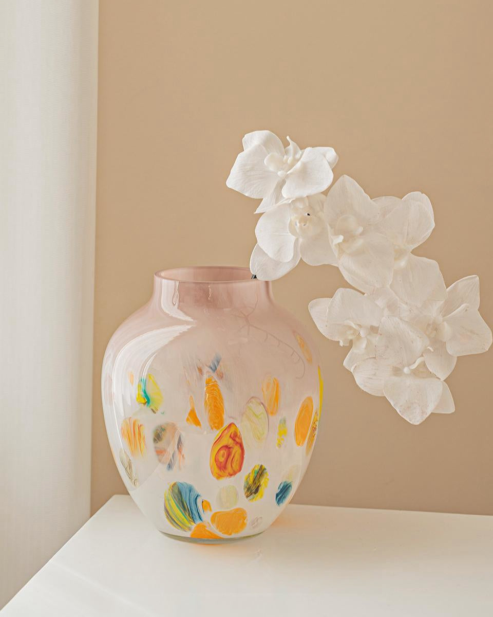 Foggy Handcrafted Glass Vase-5