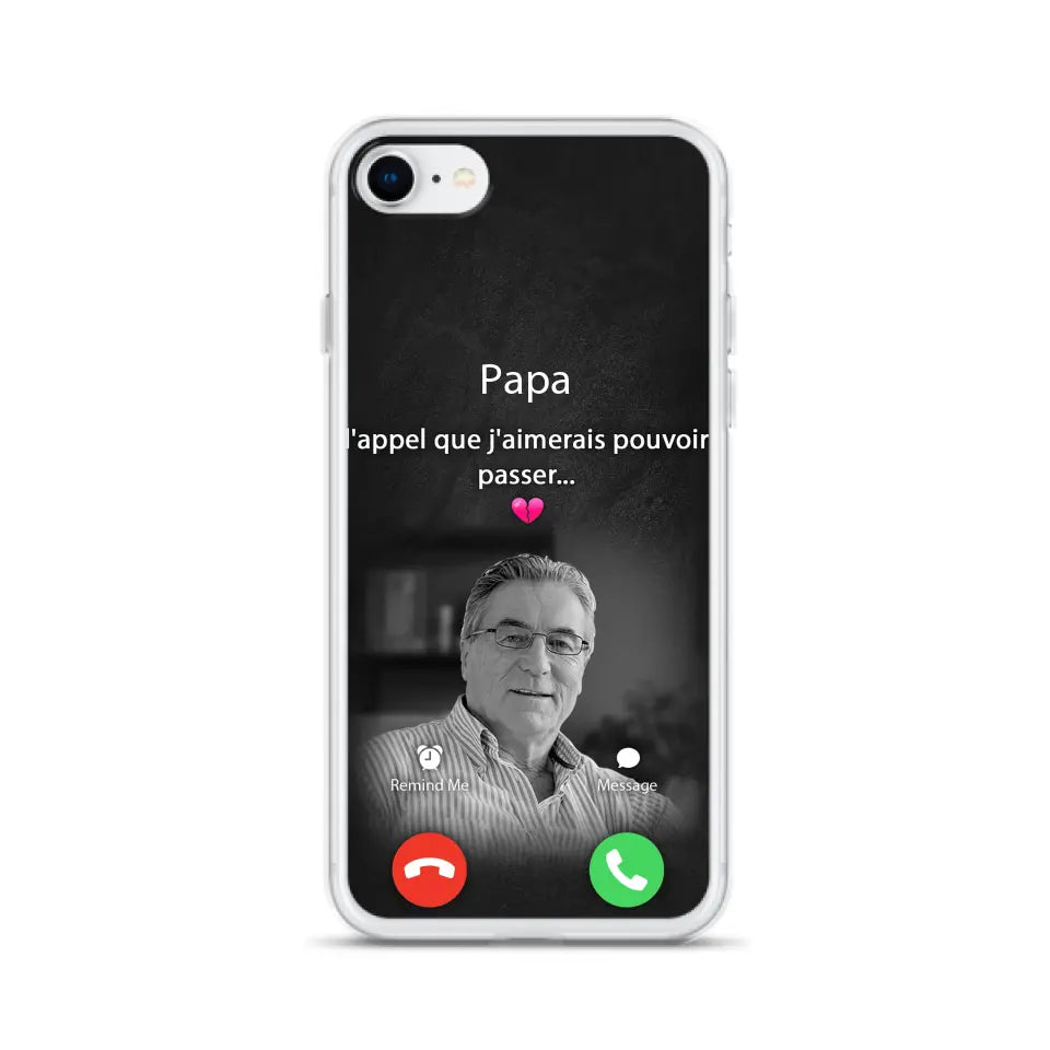 Coque de téléphone personnalisée pour papa commémoratif - Télécharger une photo - L'appel que j'aimerais pouvoir passer- Coque de téléphone pour iPhone/ Samsung
