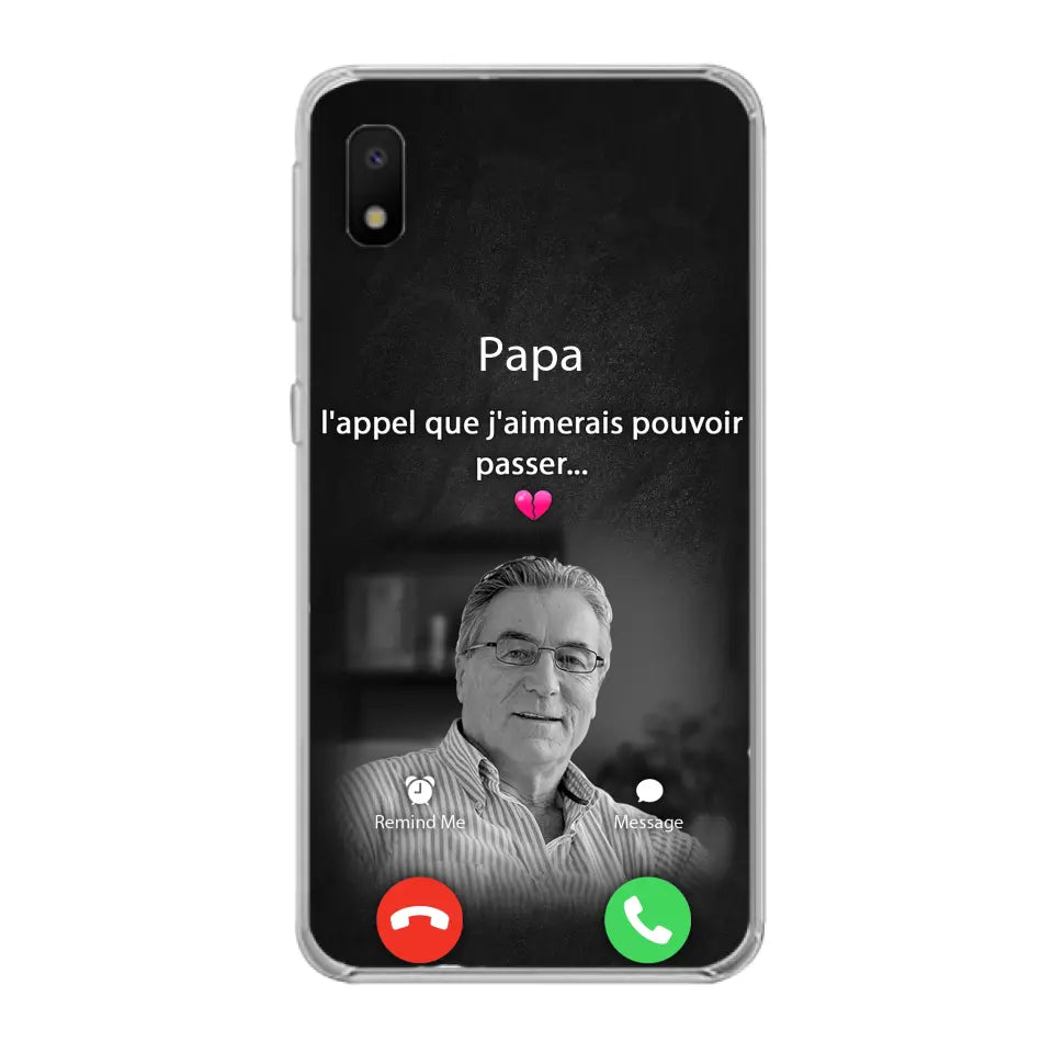 Coque de téléphone personnalisée pour papa commémoratif - Télécharger une photo - L'appel que j'aimerais pouvoir passer- Coque de téléphone pour iPhone/ Samsung