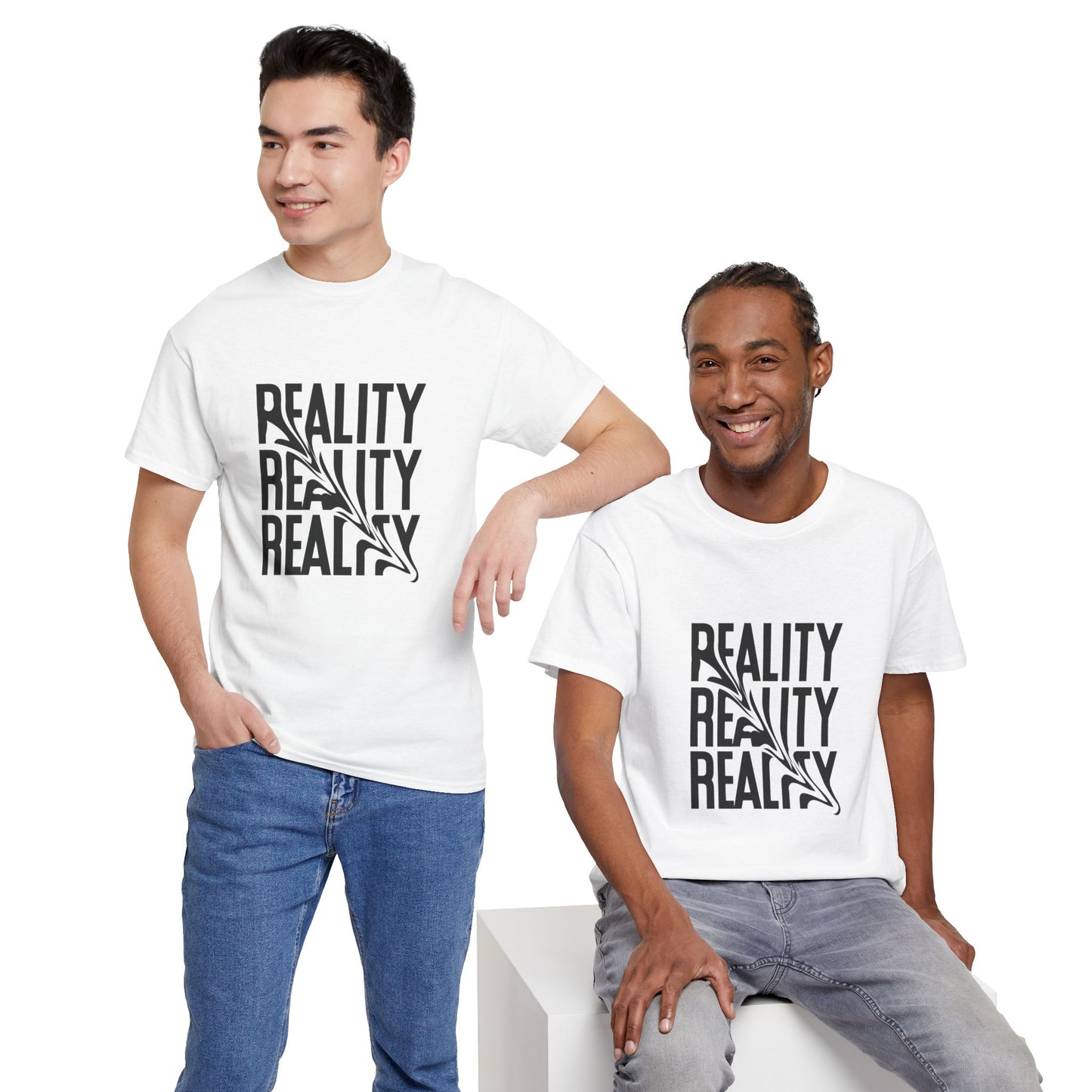 Reality Unisex Heavy Cotton Tee - Trendy Graphic Shirt, Casual Wear, Gift for Friends, Everyday Style, Unique Statement Top