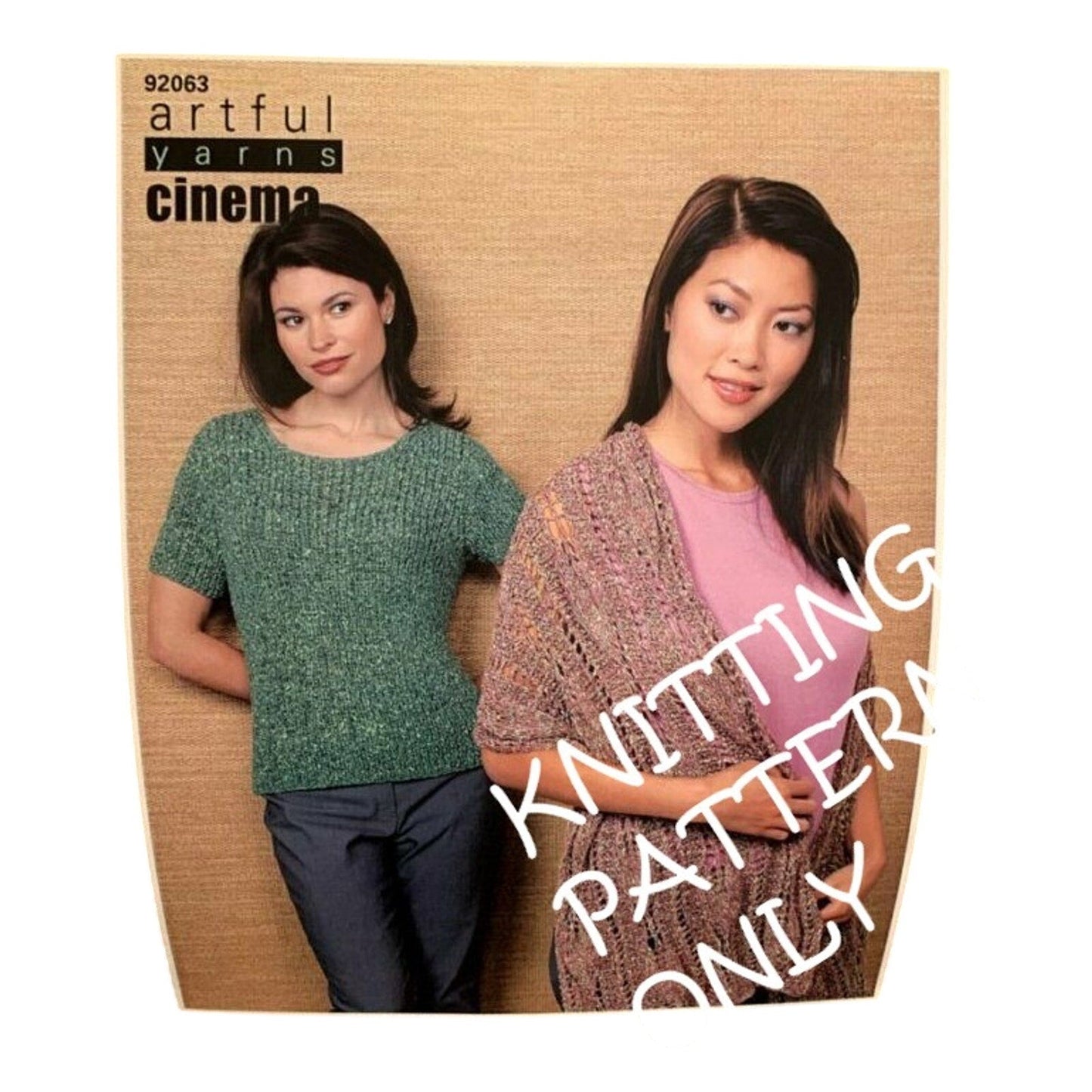 New Artful Yarns Cinema 92063 Leaf Stole Ribbed Tee Sweater Knitting Pattern