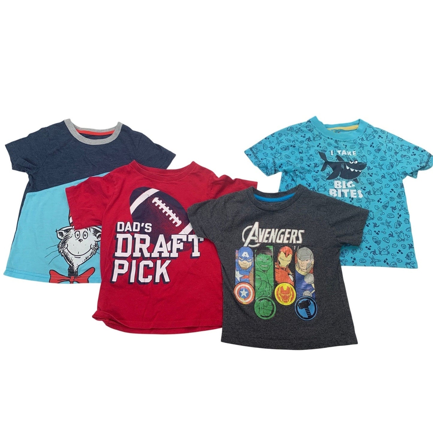 Lot of 4 Marvel Place Suess Boys 4T Cat In The Hat Short Sleeve Tee Shirts
