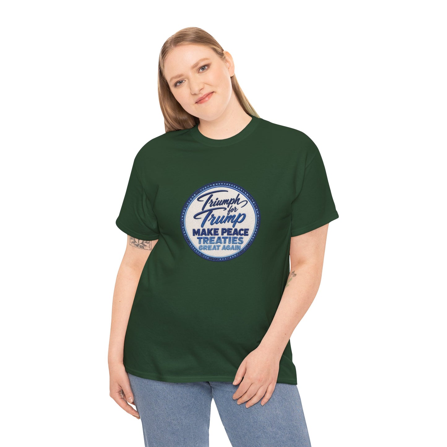 "Make Peace Treaties Great Again" Embroidery Badge Pattern T-Shirt - MADE TO ORDER ✨ CUSTOMIZABLE WITHIN REASON