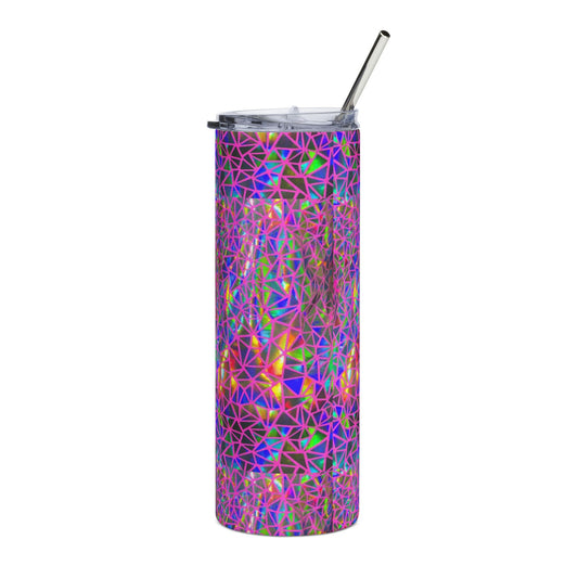 Holographic Geometric Prism Print Stainless Steel Tumbler | 20oz