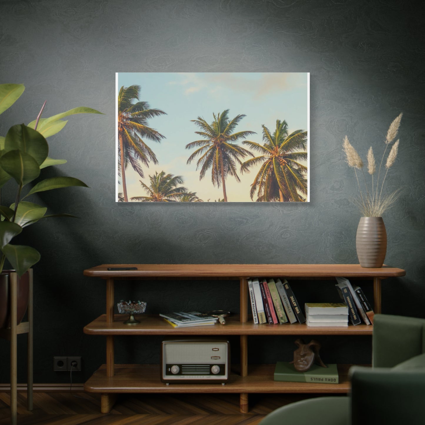 Tropical Palm Tree Canvas Print, City of Angeles Tropical Wall Art, Los Angeles Beach Decor, California Nature Photography, Home Decoration, Gift for Beach Lovers