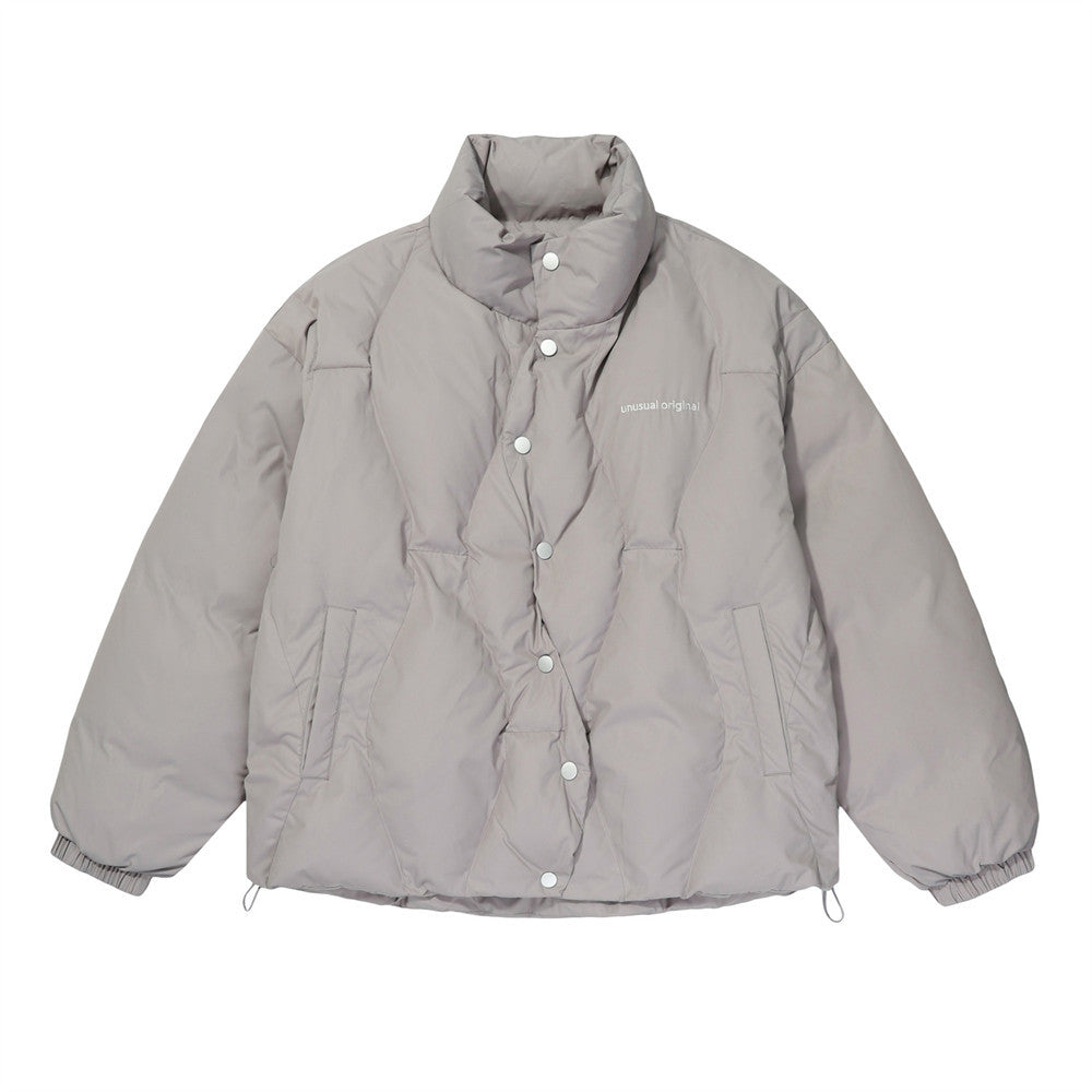 Irregular button placket solid color loose cotton jacket
