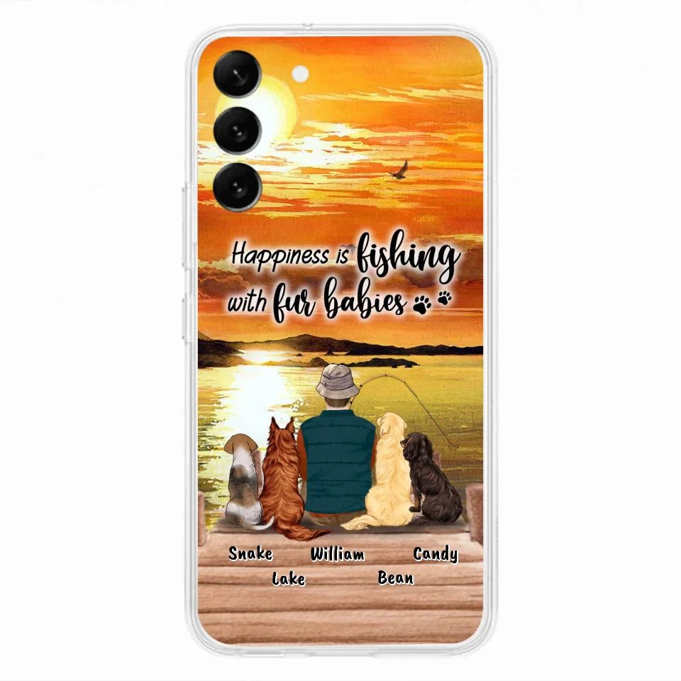 Custom Personalized Fishing Man/Woman Phone Case - Upto 4 Pets - Phone Case For iPhone and Samsung - 4TC88X