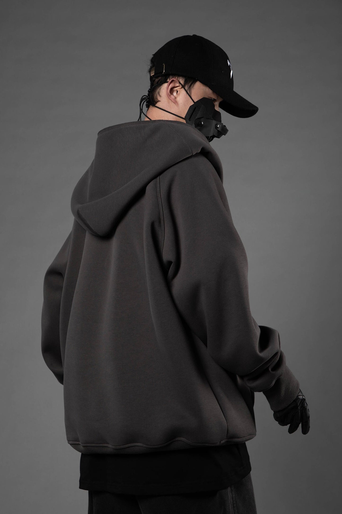 HiH38 Grey Layered Hoodie