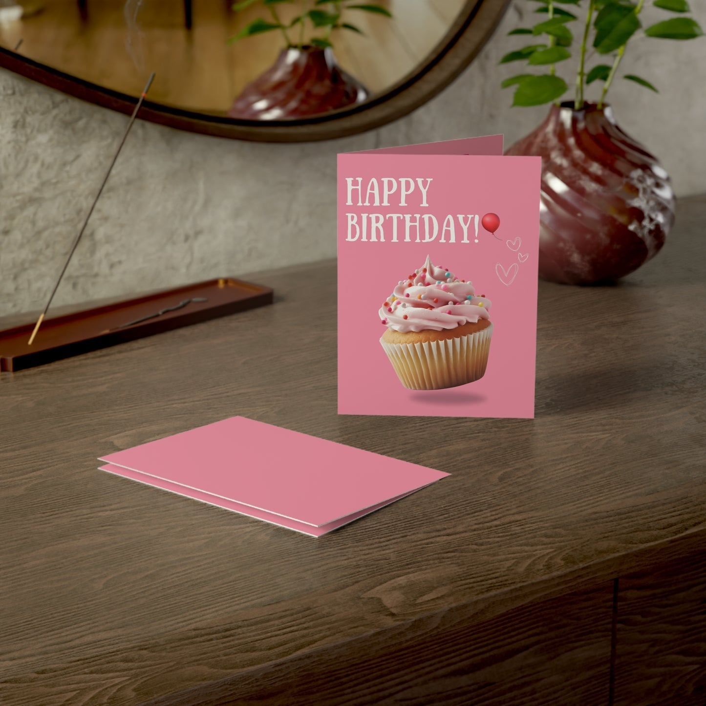 Happy Birthday Cupcake Greeting Cards - Festive Celebration Cards for Parties, Love Notes, Birthday Wishes, Stationery Set