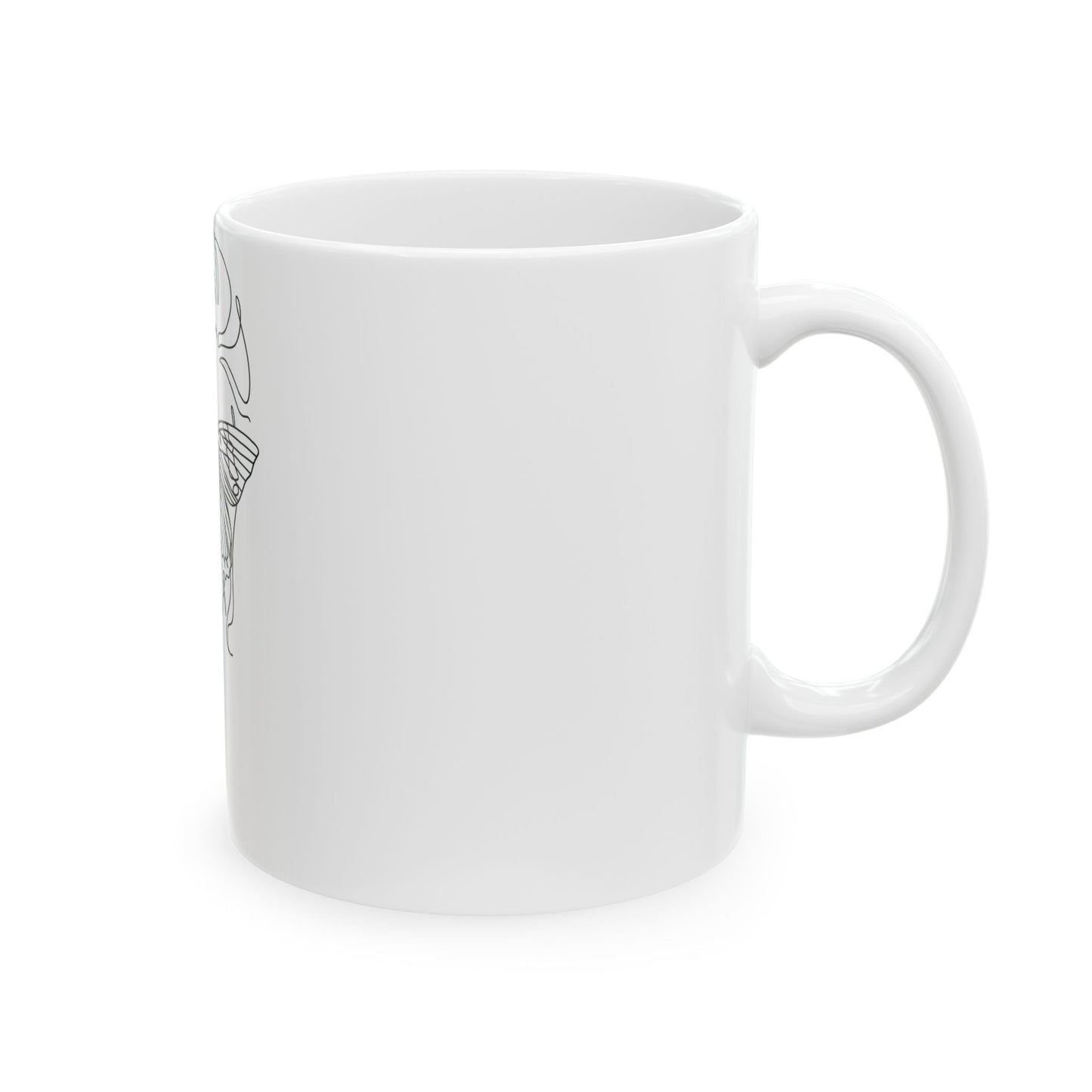 Butterfly Woman Ceramic Mug - Minimalist Art, Coffee Cup, Unique Gift, Home Decor, Art Lover's Mug