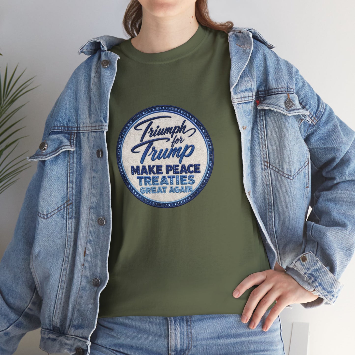 "Make Peace Treaties Great Again" Embroidery Badge Pattern T-Shirt - MADE TO ORDER ✨ CUSTOMIZABLE WITHIN REASON