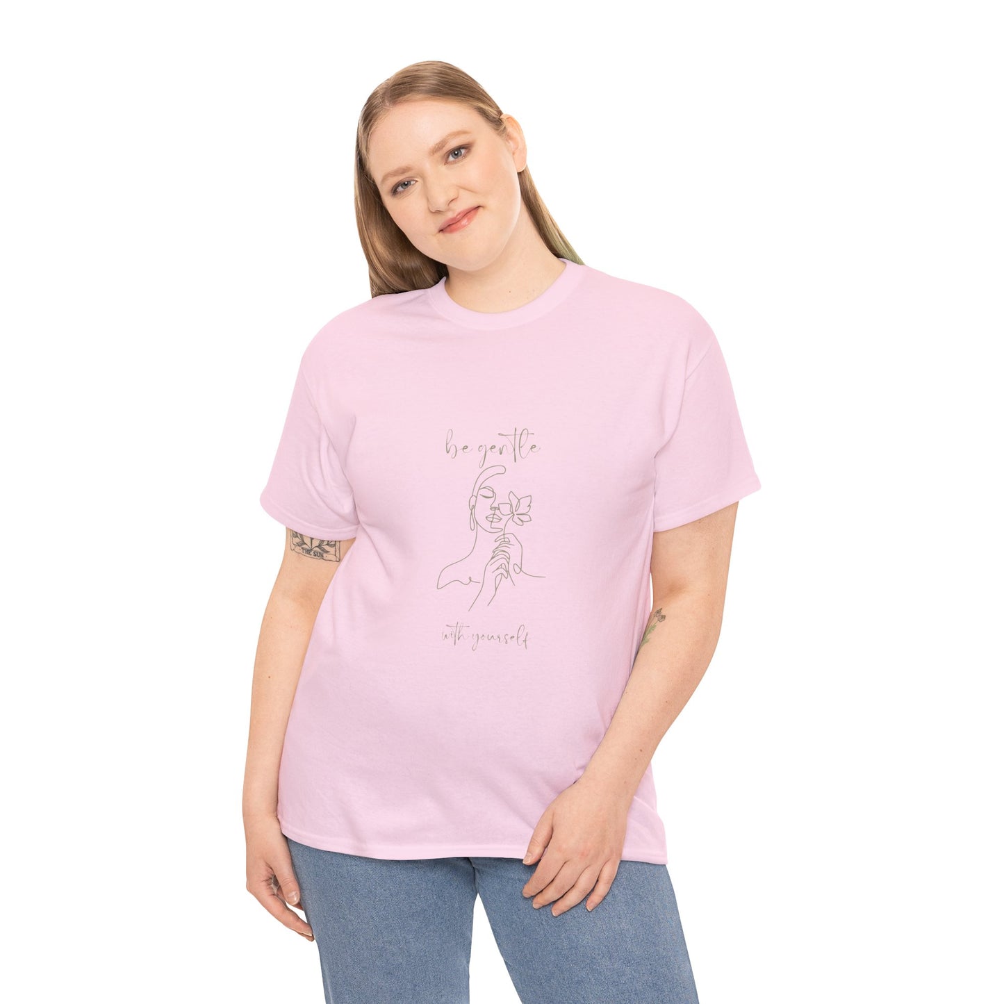 Be Gentle with Yourself - Unisex Heavy Cotton Tee, Cute Graphic Tee, 100% Cotton Ethically Grown and Harvested