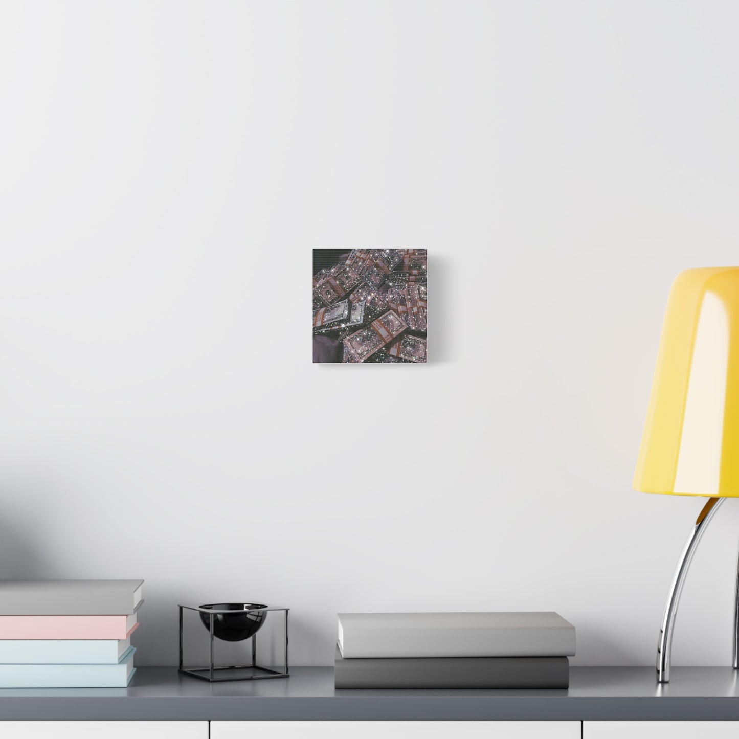 Sparkling Money Canvas Art, Glittery Wall Decor for Home, Modern Art Piece, Gift for Art Lovers, Chic Office Decor, Unique Wall Hanging