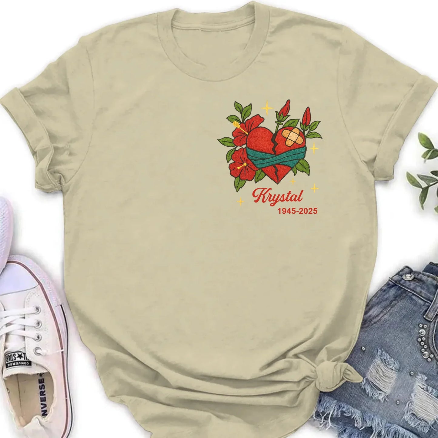 Personalized Memorial Embroidered T-Shirt/Sweater/Hoodie - Memorial Gift Idea