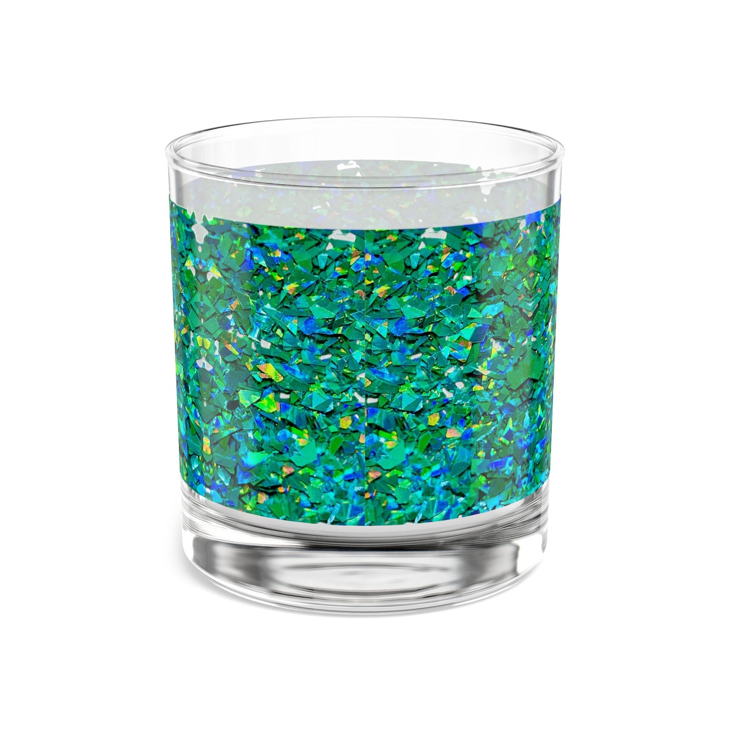 Green Iridescent Holographic Pattern Print Rocks Glass 10oz Cocktail Tumbler