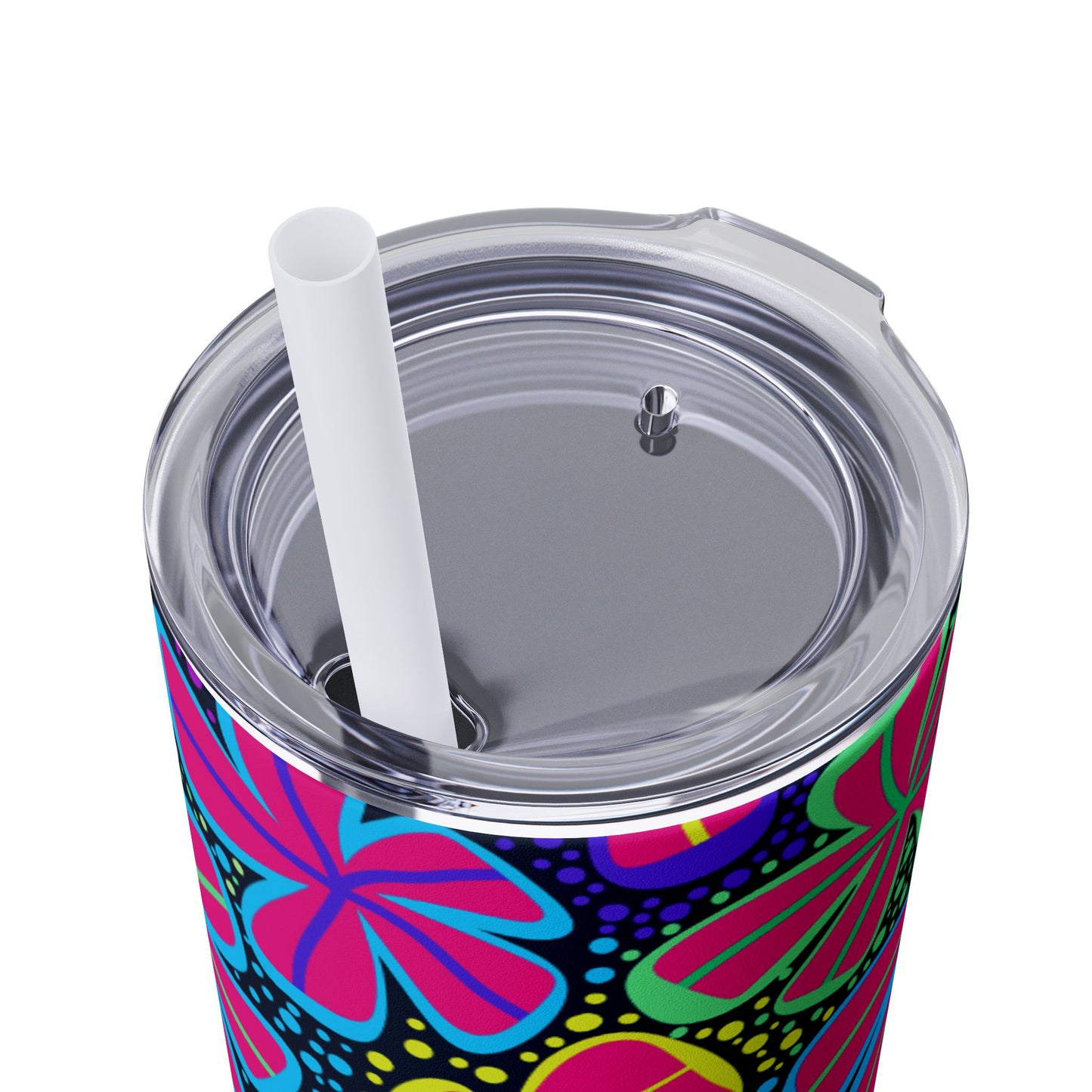 Vibrant Floral Skinny Tumbler, 20oz | Reusable Drink Cup for Home, Office, Road Trips | Fun Gift for Spring, Summer, Birthdays, Garden [...]