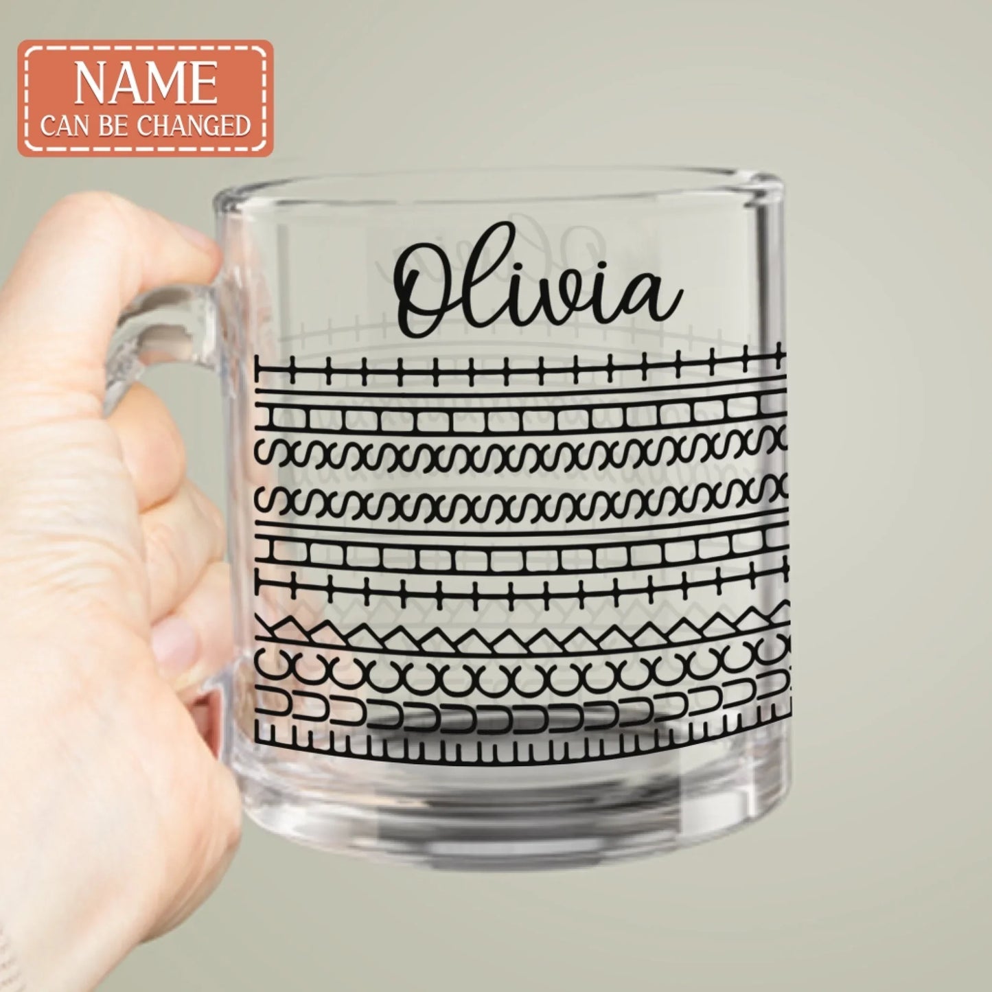 Custom Name Glass Mug - Hidden Message Glass Mug - Funny Glass Mug Gift