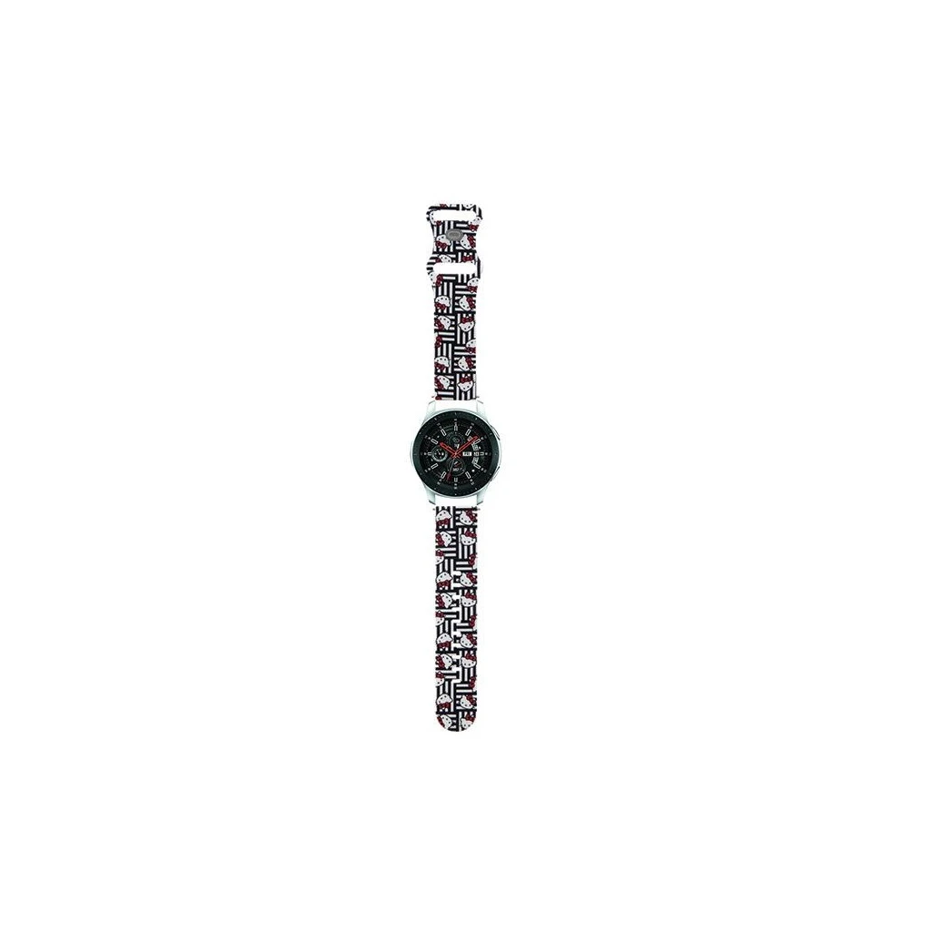 Hello Kitty Univerzális pánt HKUWLSDIESK Silicone Heads & Stripes fekete 22mm (306657)-0