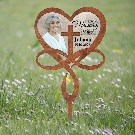 Personalized Photo Memorial Metal Sign - Memorial Gift Idea For Family Member - In Loving Memory