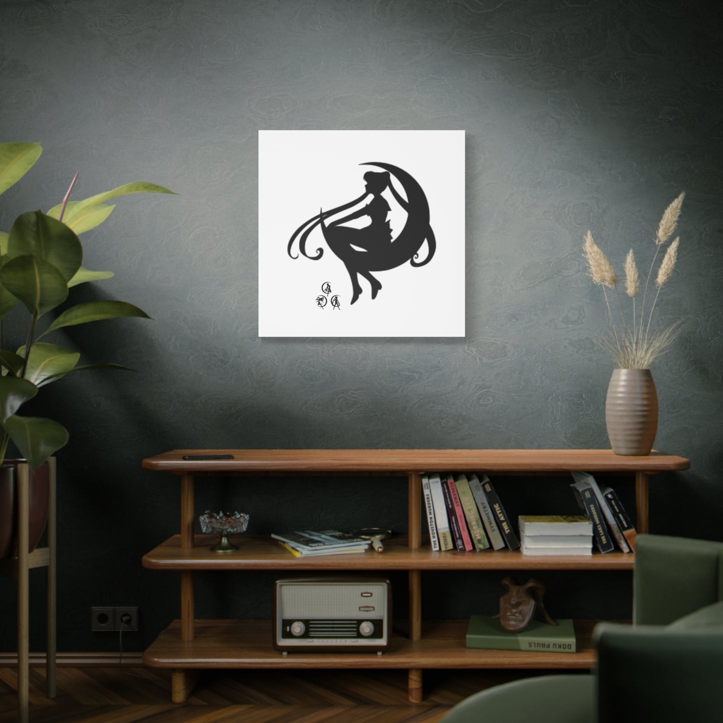 Moonlit Goddess Canvas Art, Modern Wall Decor, Fantasy Home Decor, Boho Aesthetic, Gift for Art Lovers