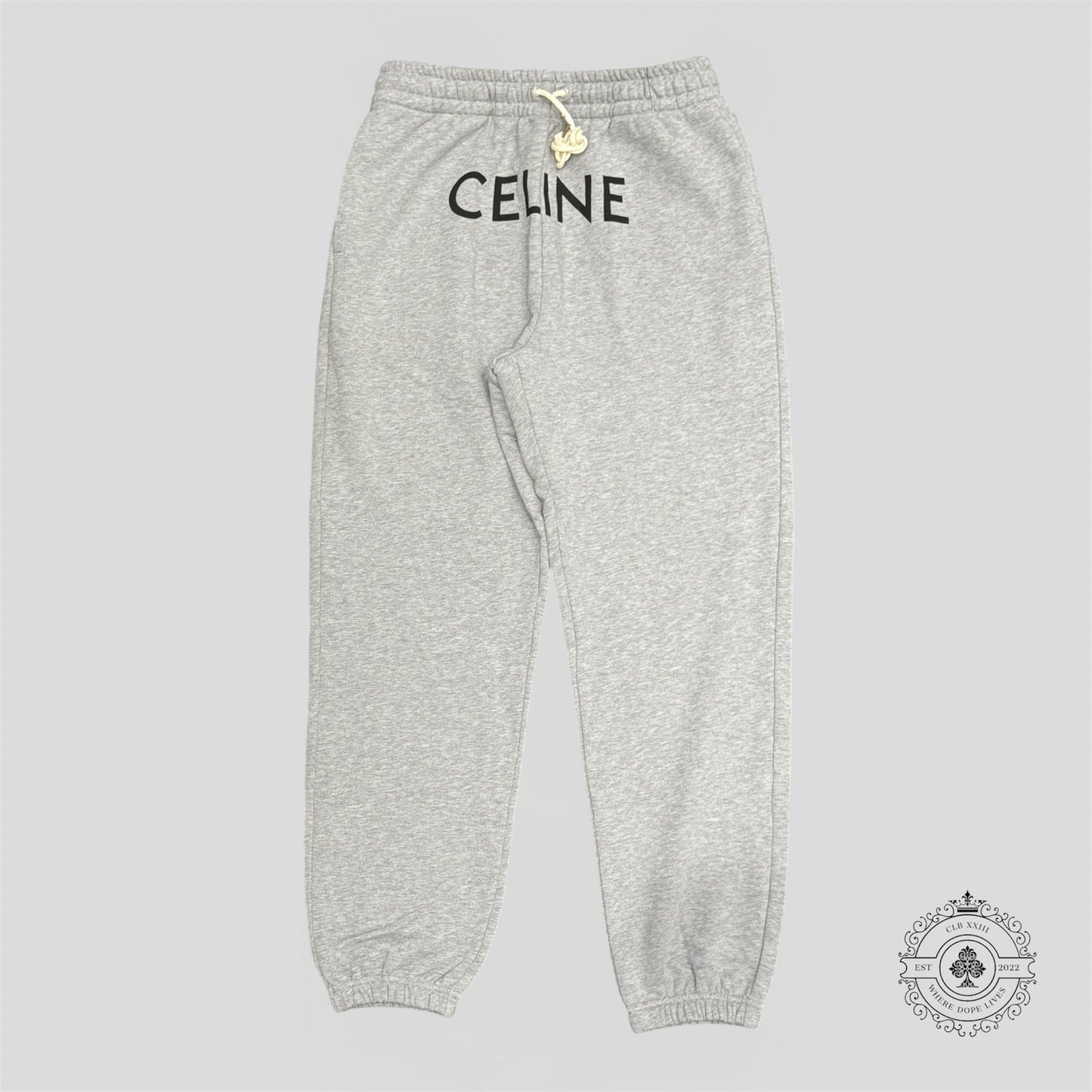 Celine Logo Sweatpants in Grey