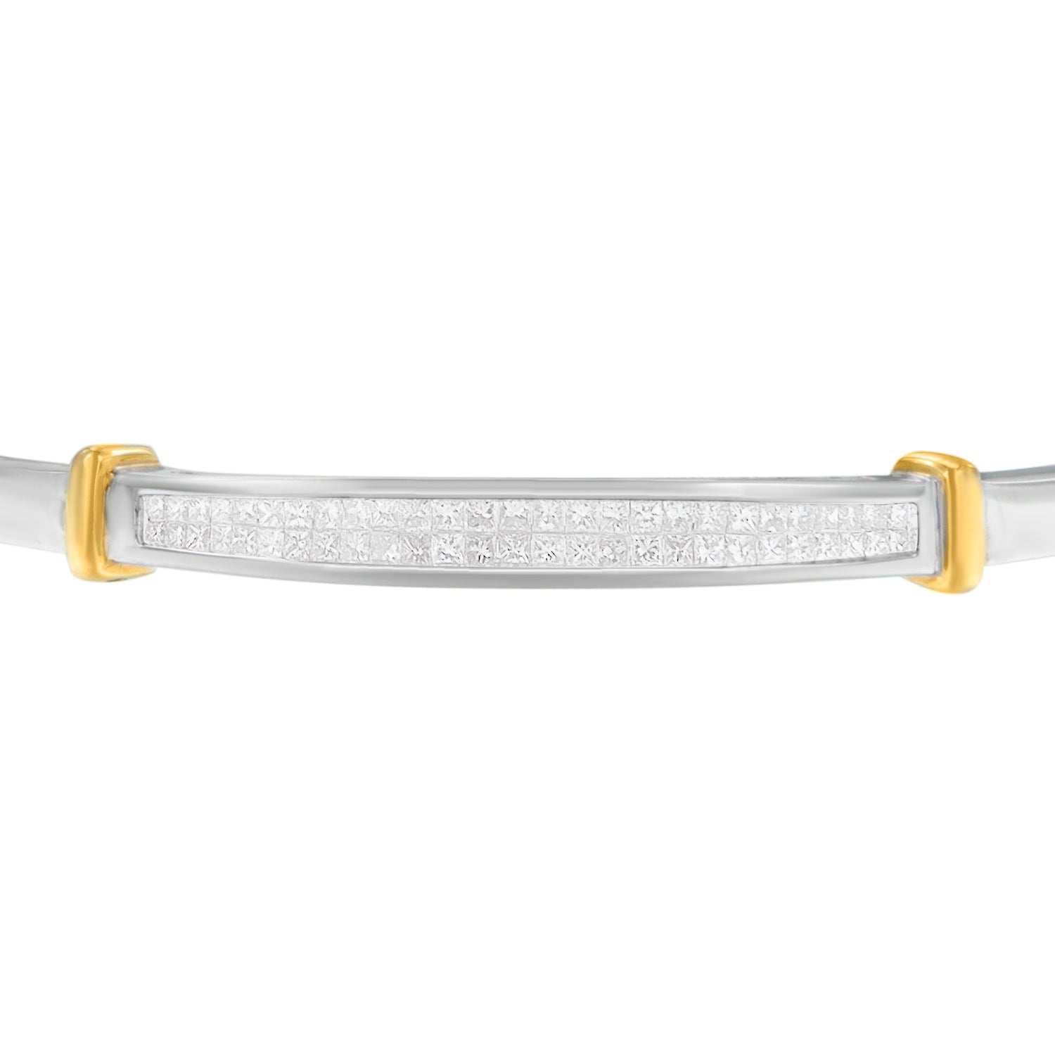 14K Two-Toned Gold Princess Cut Diamond Fashion Bangle (1 cttw, H-I Color, SI1-SI2 Clarity)-3