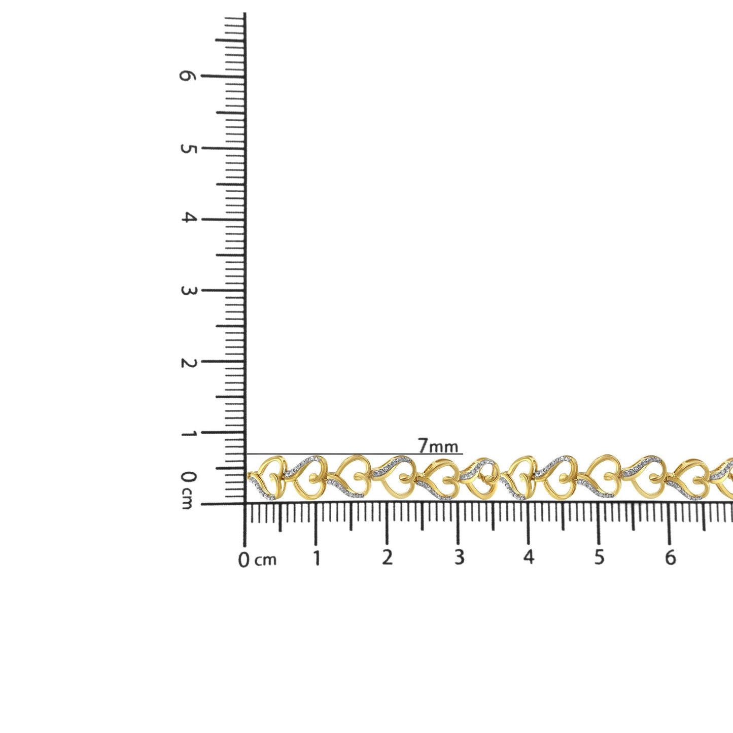 10K Yellow Gold over .925 Sterling Silver Diamond Accented Open Hearts 6”-9” Adjustable Chain Bolo Bracelet (H-I Color, I2-I3 Clarity)-4