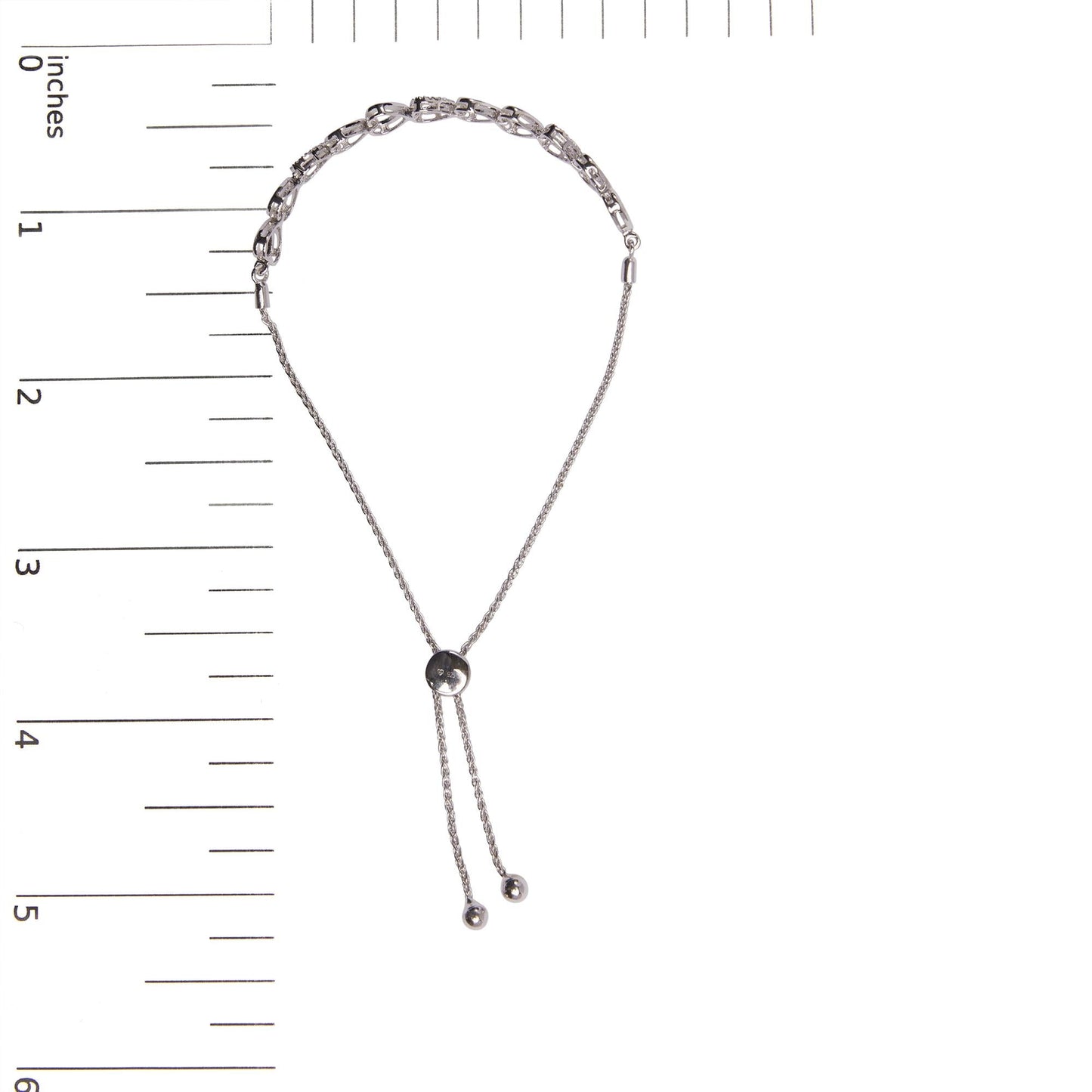 .925 Sterling Silver 1/10 Cttw Diamond Heart Link Bolo Bracelet (I-J Color, I2-I3 Clarity)-4