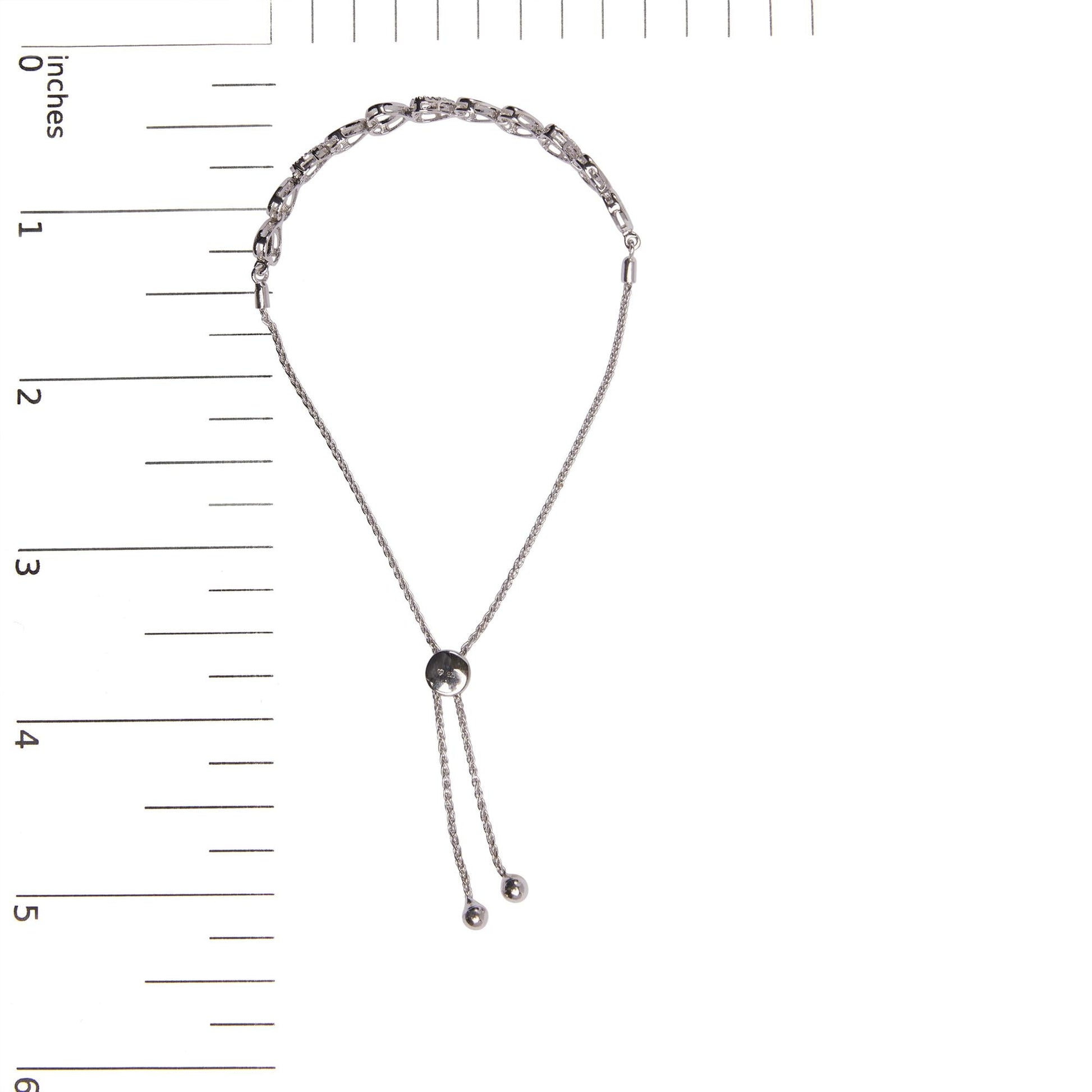 .925 Sterling Silver 1/10 Cttw Diamond Heart Link Bolo Bracelet (I-J Color, I2-I3 Clarity)-4