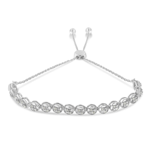 Sterling Silver Diamond Bolo Bracelet (0.25 cttw, I-J Color, I3 Clarity)-0