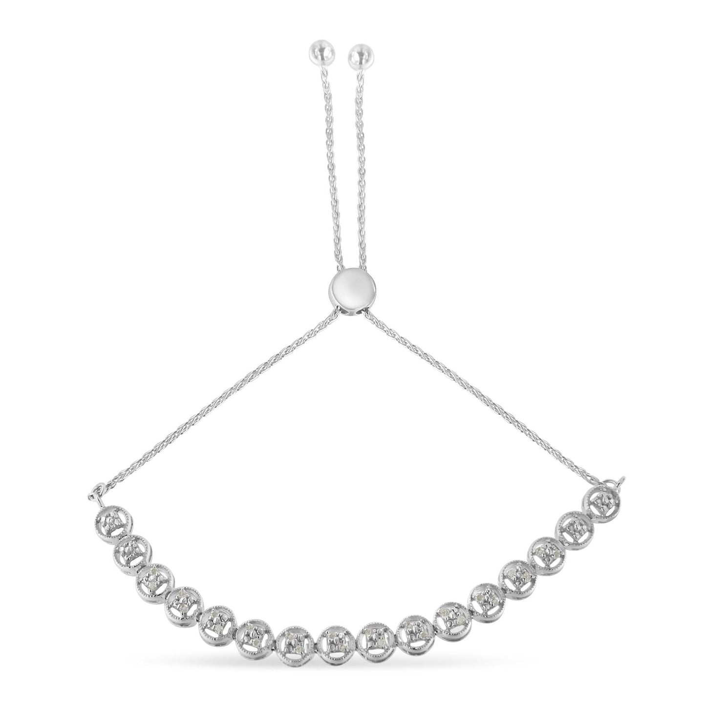 Sterling Silver Diamond Bolo Bracelet (0.25 cttw, I-J Color, I3 Clarity)-3