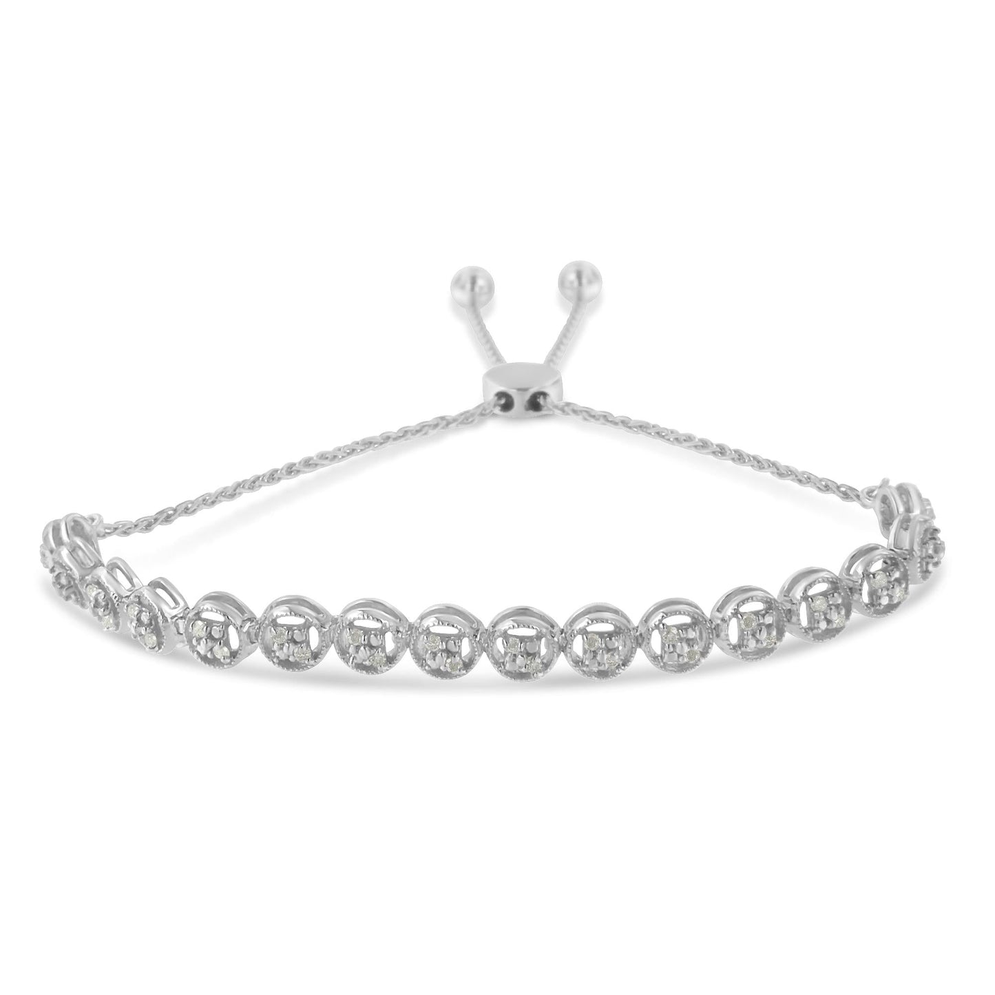 Sterling Silver Diamond Bolo Bracelet (0.25 cttw, I-J Color, I3 Clarity)-4