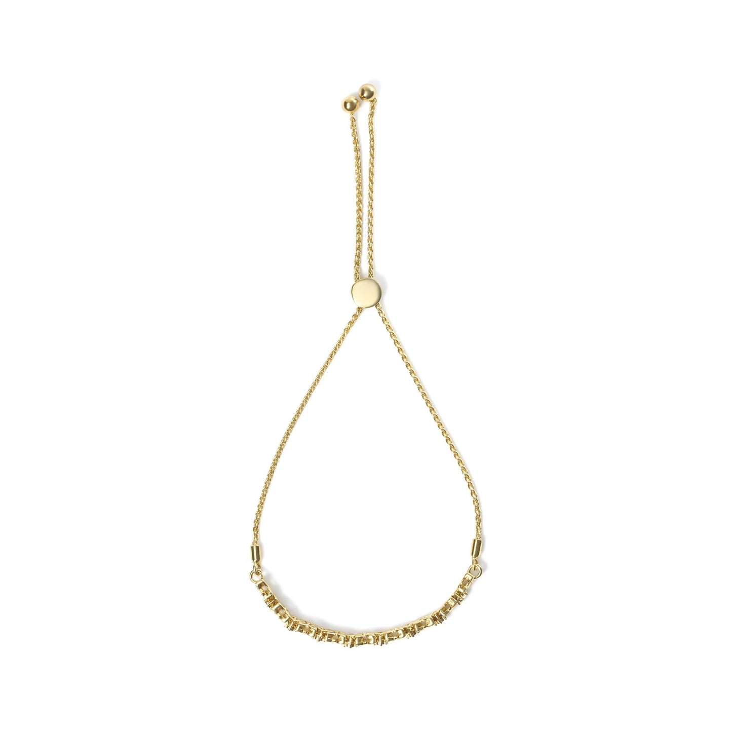 18K Yellow Gold Plated .925 Sterling Silver 1/4 Cttw Diamond Marquise Shaped Link 4"-10" Adjustable Bolo Bracelet (I-J Color, I1-I2 Clarity)-4