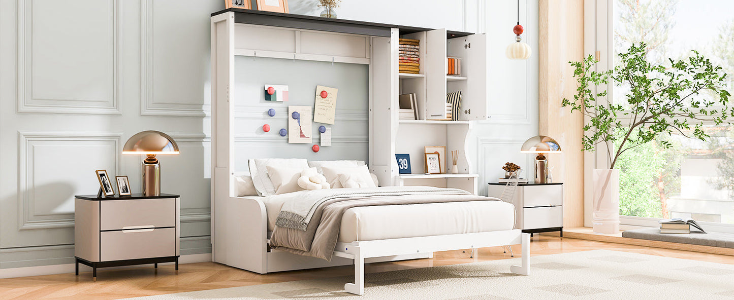 Multi-Functional Murphy Bed with Sofa, Desk, and Storage Cabinet