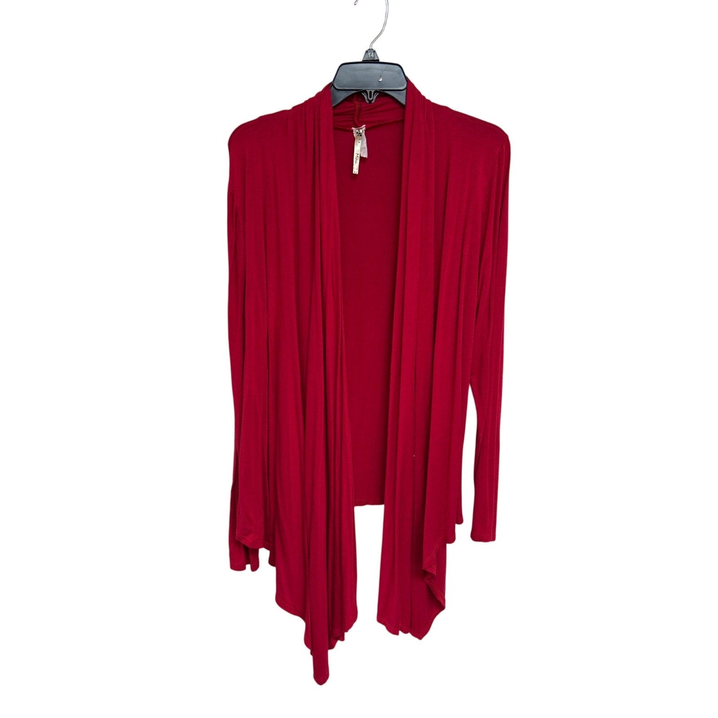 Moa Womens 3XL Red Long Sleeve Asymmetrical Open Front Cardigan Sweater