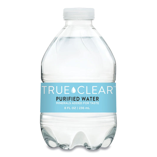 True Clear Purified Bottled Water, 8 oz Bottle, 24 Bottles/Carton, 182 Cartons/Pallet