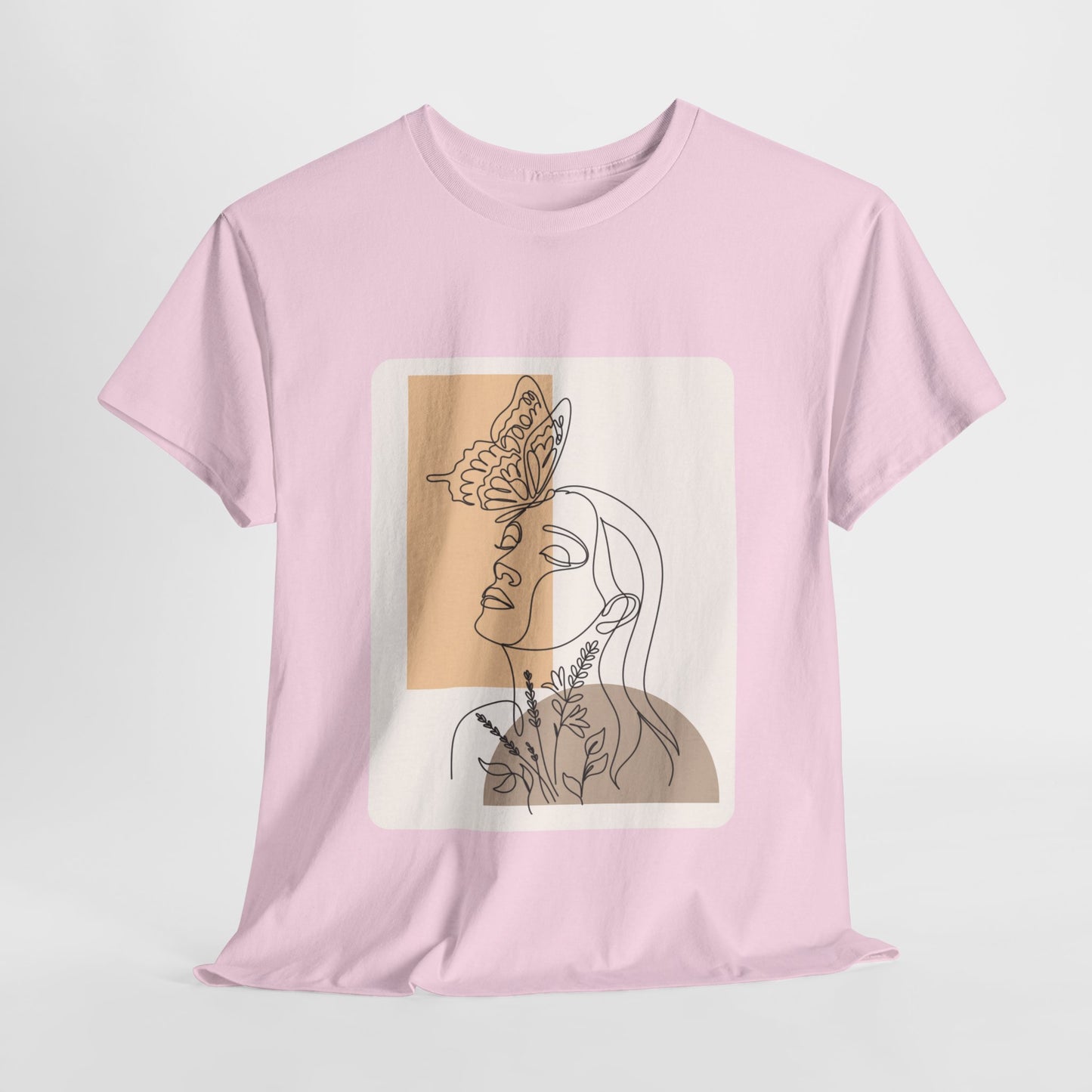 Artistic Unisex Tee: Modern Line Drawing with Butterfly, Perfect for Casual Outings, Gift for Art Lovers, Spring Fashion, Eco-Friendly Wear