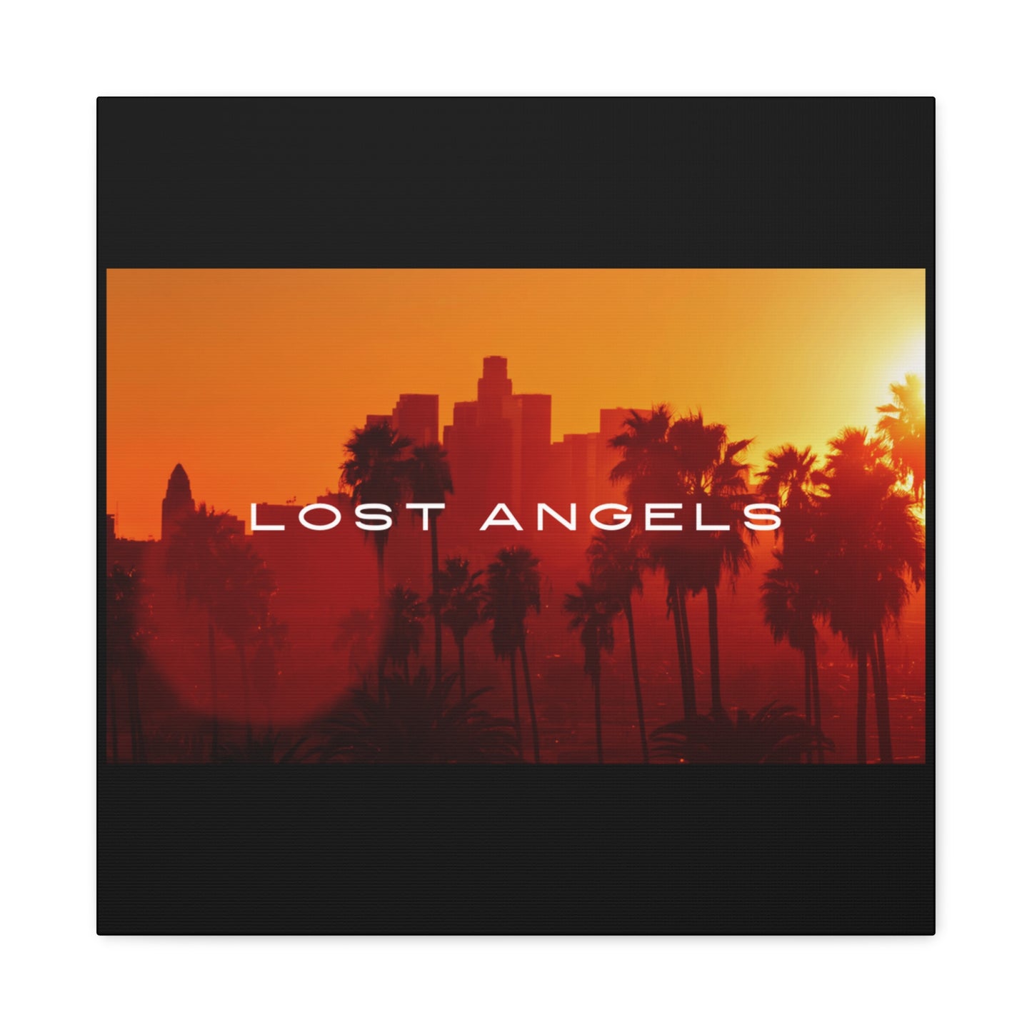 Lost Angels Wall Art Canvas | Sunset Cityscape Print, Home Decor, Gift for Art Lovers, Modern Living Room, California Vibe