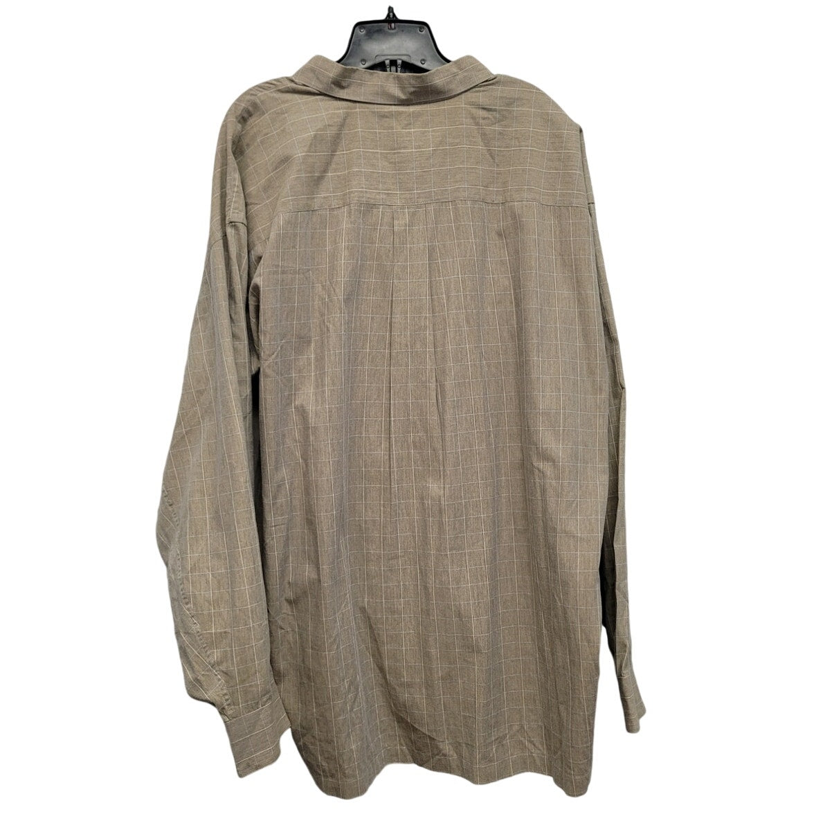 Cotton Reel Mens 2XL PolyCotton Plaid Long Sleeve Button Up Shirt w Front Pocket