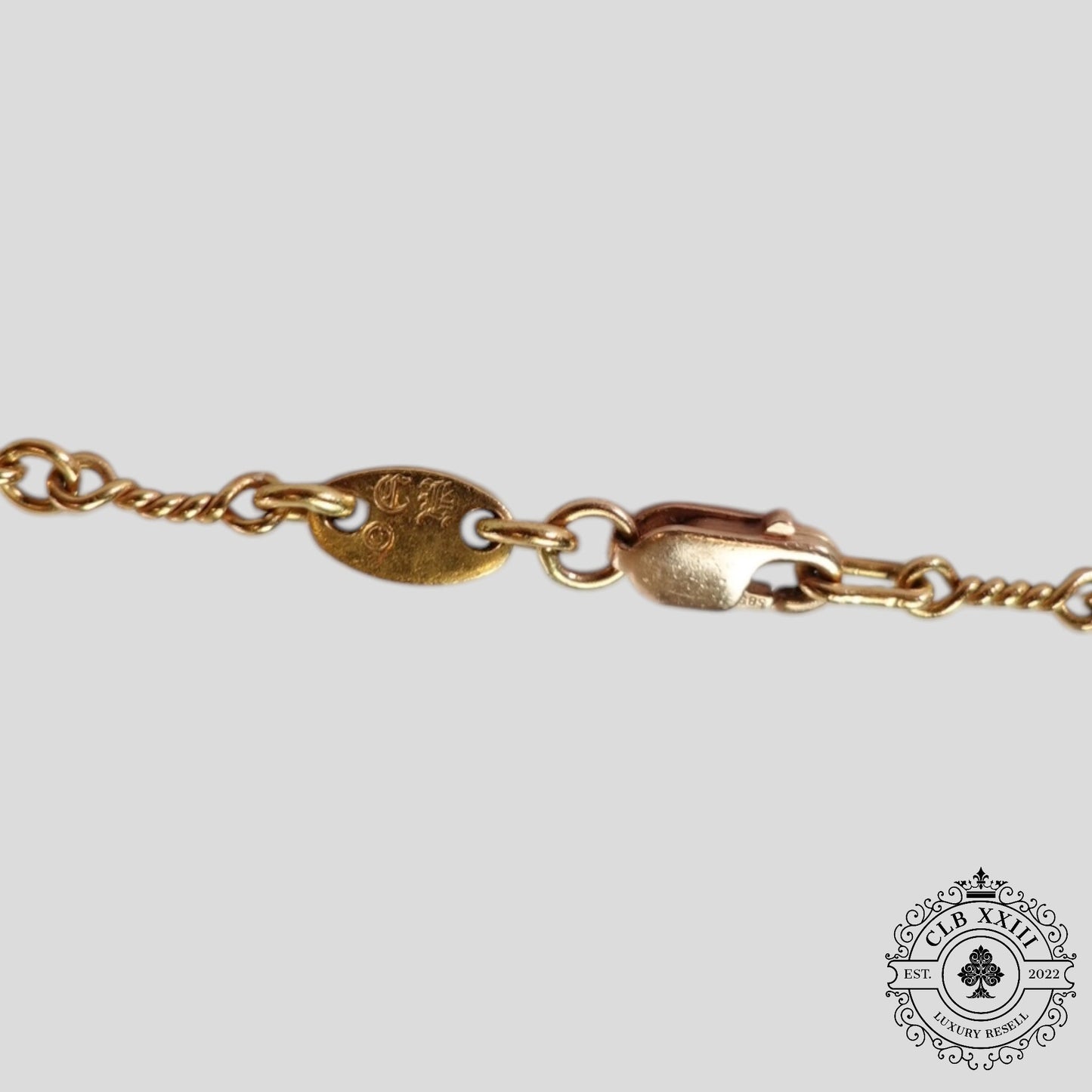 Chrome Hearts 22K Gold Twist 20 Inch Necklace