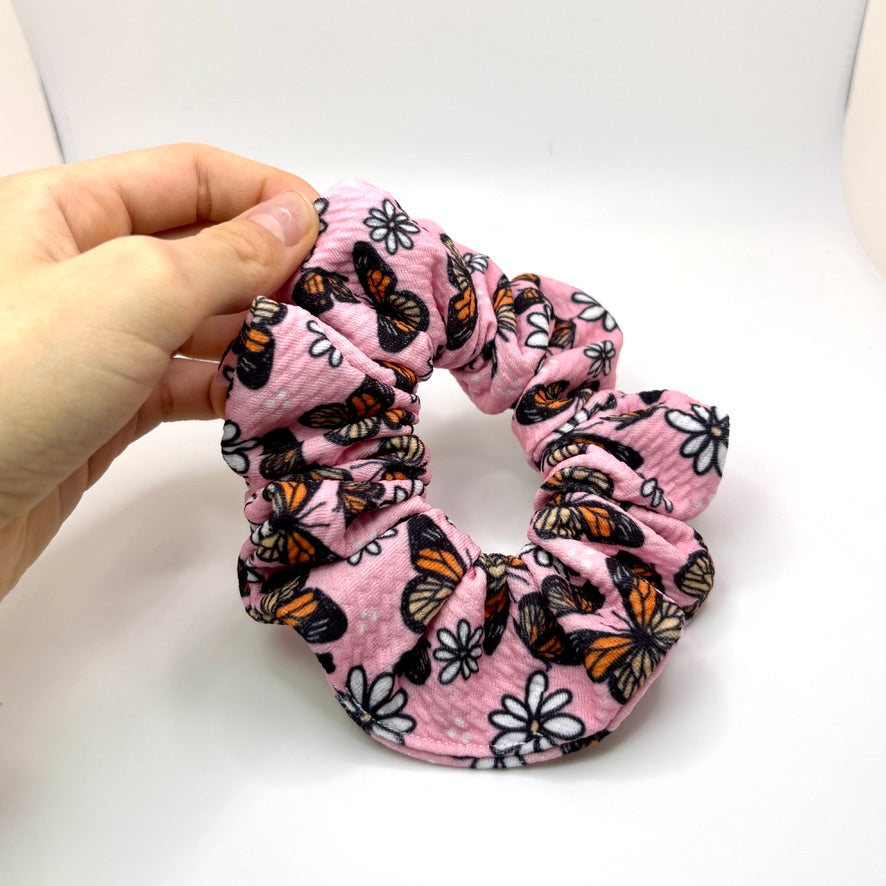 Mini Pink Butterfly Spring Bullet Scrunchie
