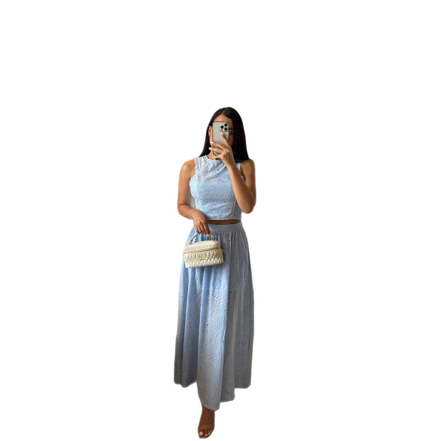 Vest lace skirt set