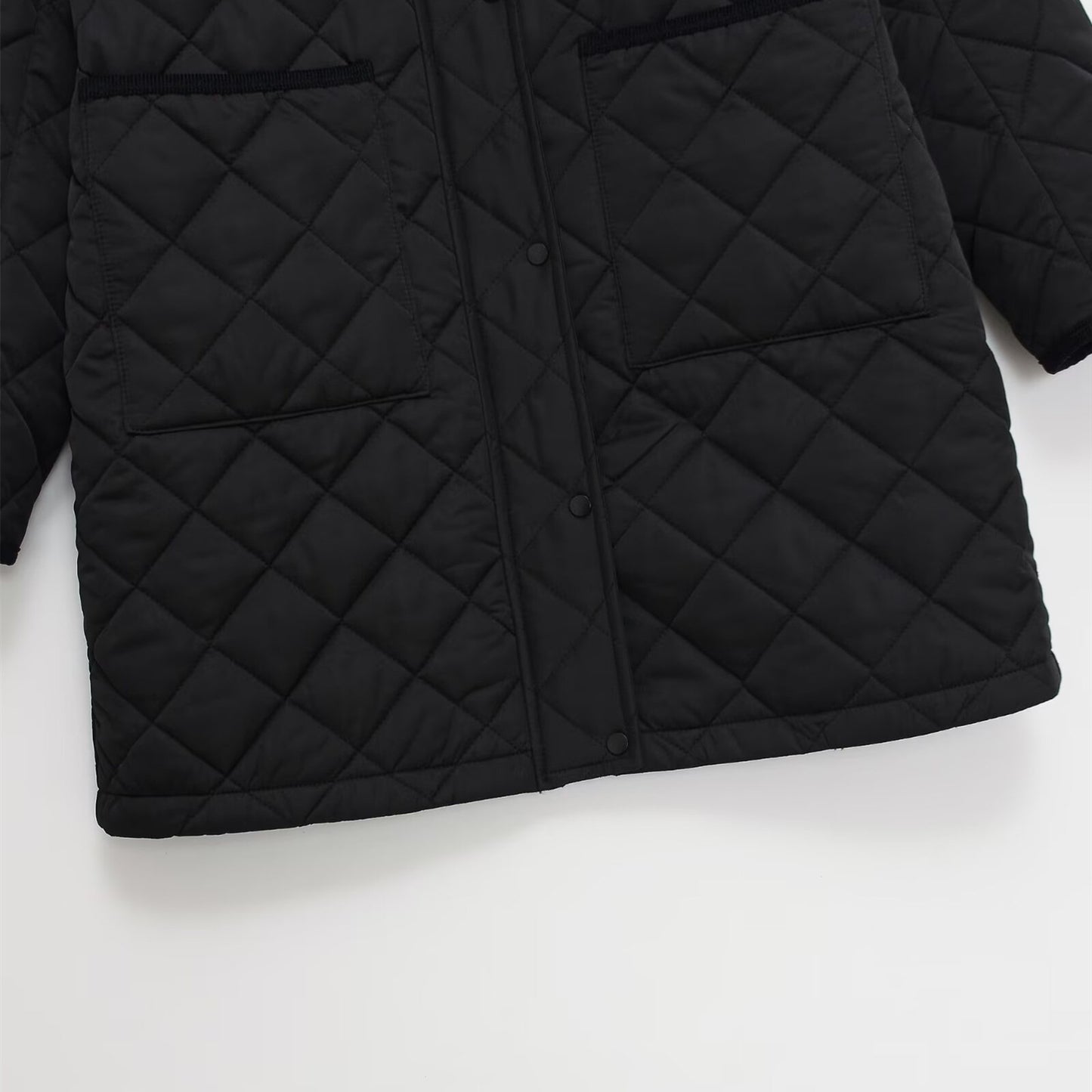 Diamond patterned cotton jacket for women's clothing