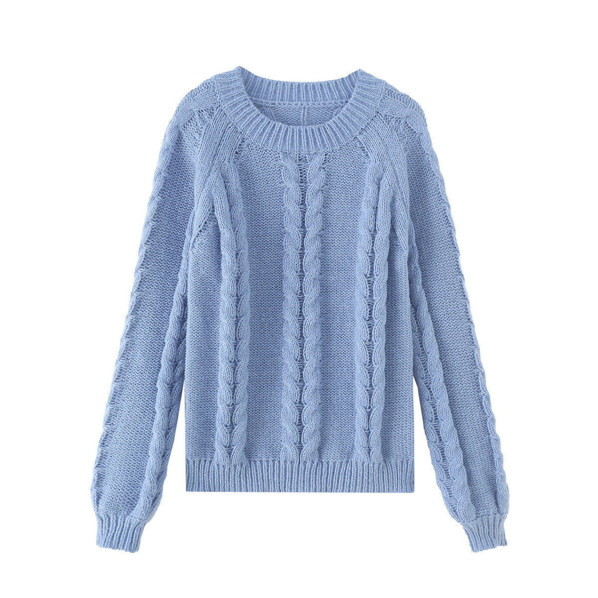 Loose fitting pullover long sleeved sweater