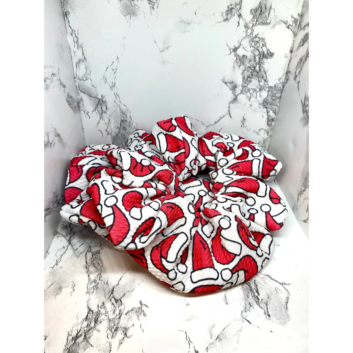 Santa Hat Christmas Bullet Scrunchie