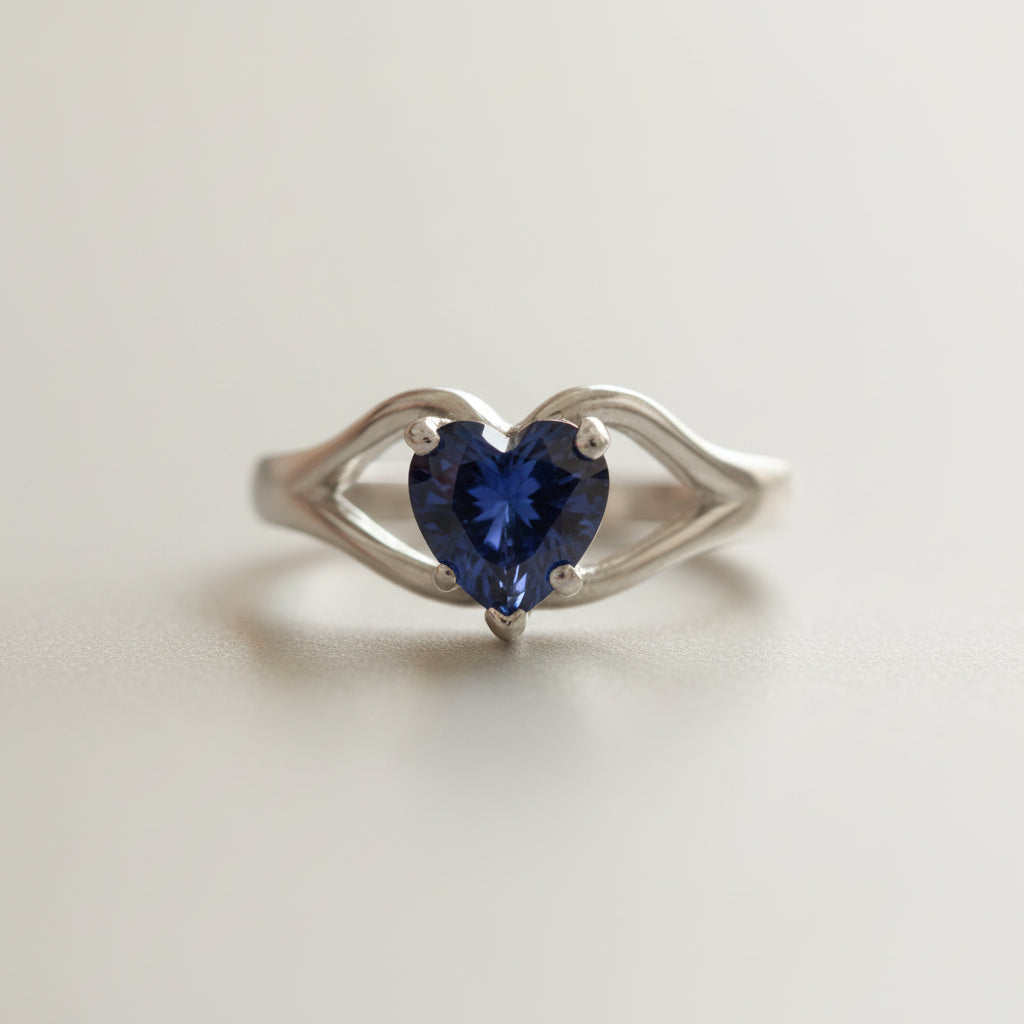 "Cherished Memories" Heart Cut Cremation Ring Small 6mm
