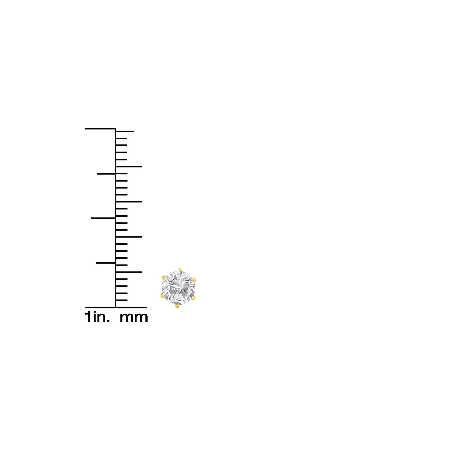 18K Yellow Gold 1-1/2 Cttw Round Brilliant-Cut Near Colorless Diamond Classic 6-Prong Stud Earrings (H-I Color, I1-I2 Clarity)-4