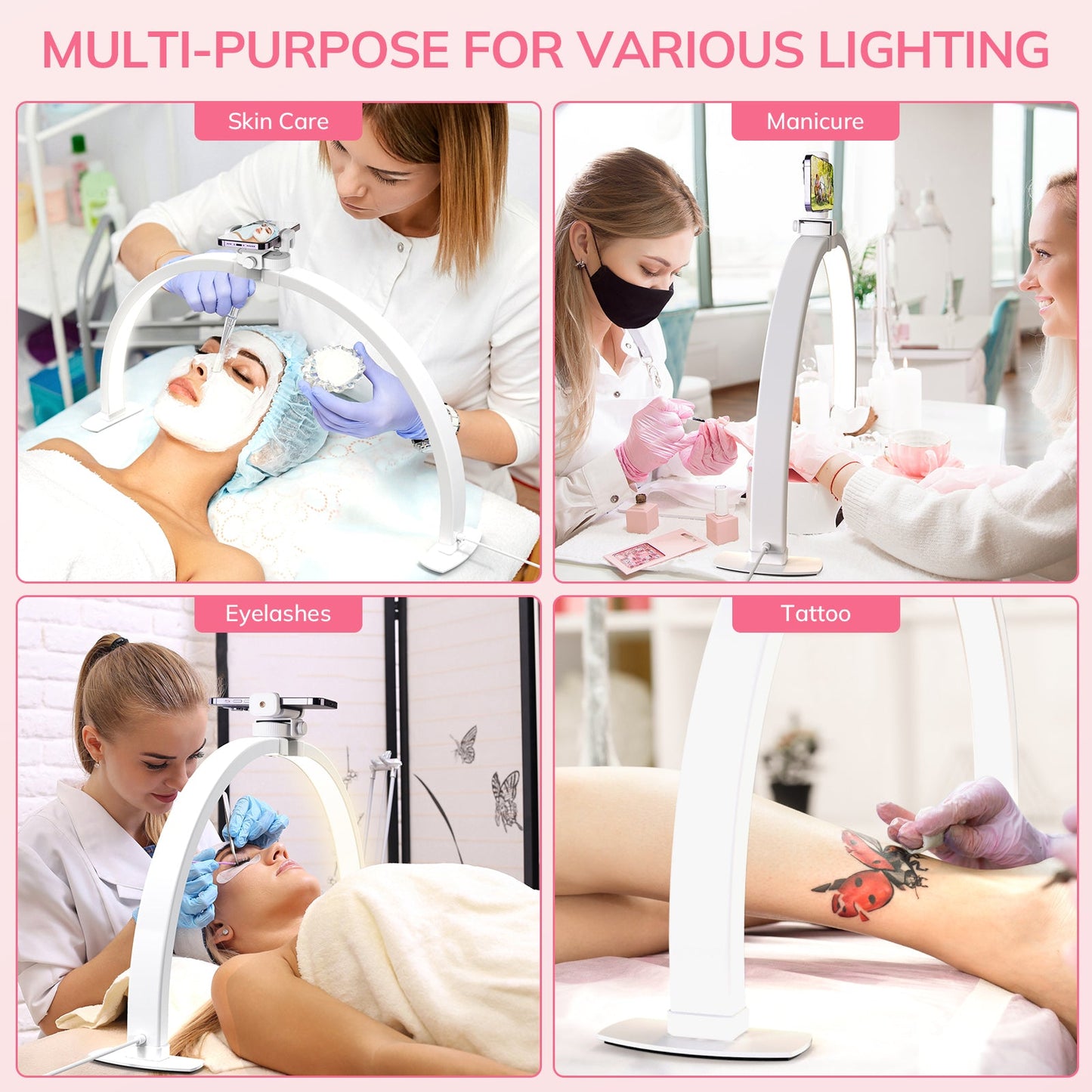 ArcGlow™ Half Moon Foldable Nail Lamp - Plain White - 3000–6000K Adjustable
