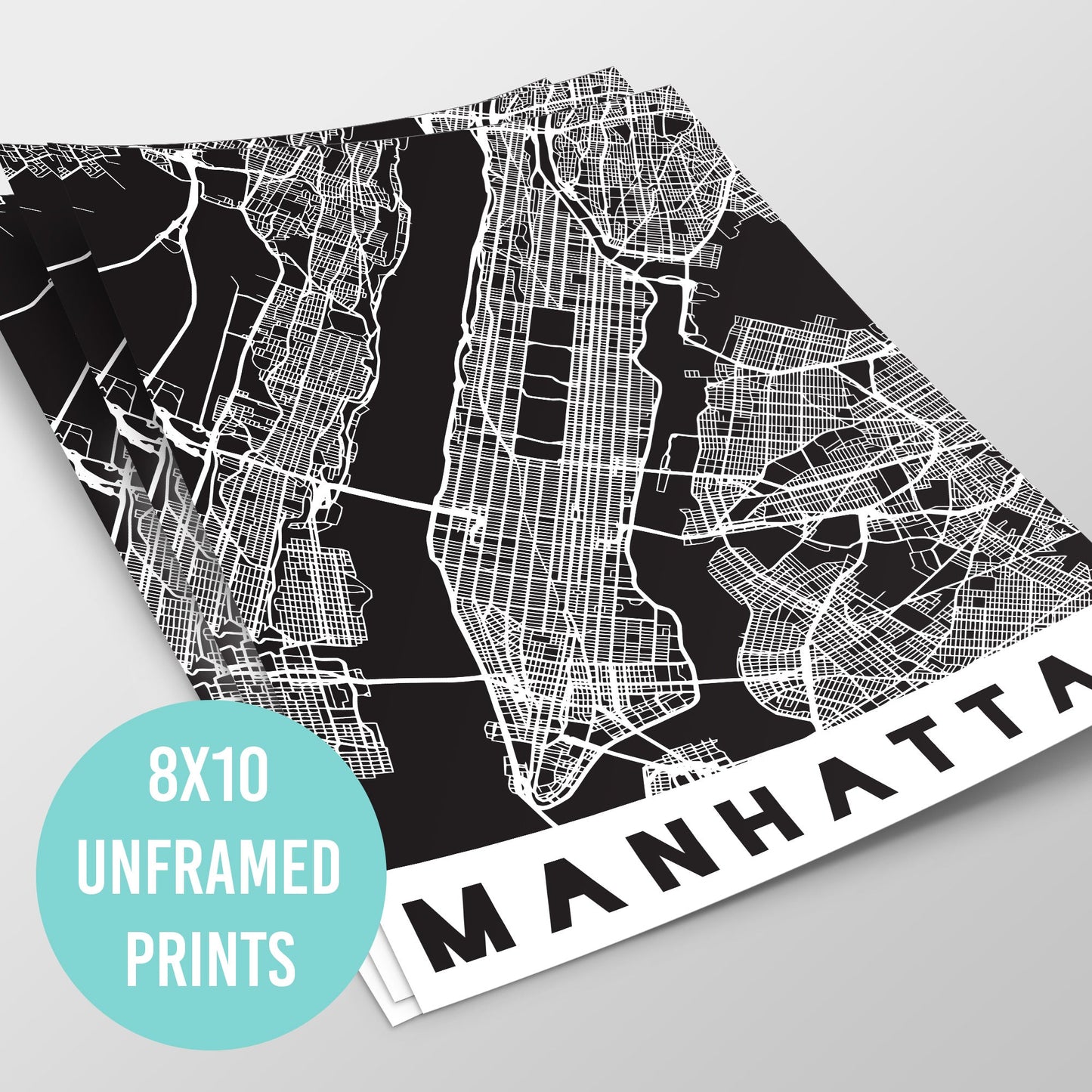 New York City Boroughs Wall Prints, Set of 6