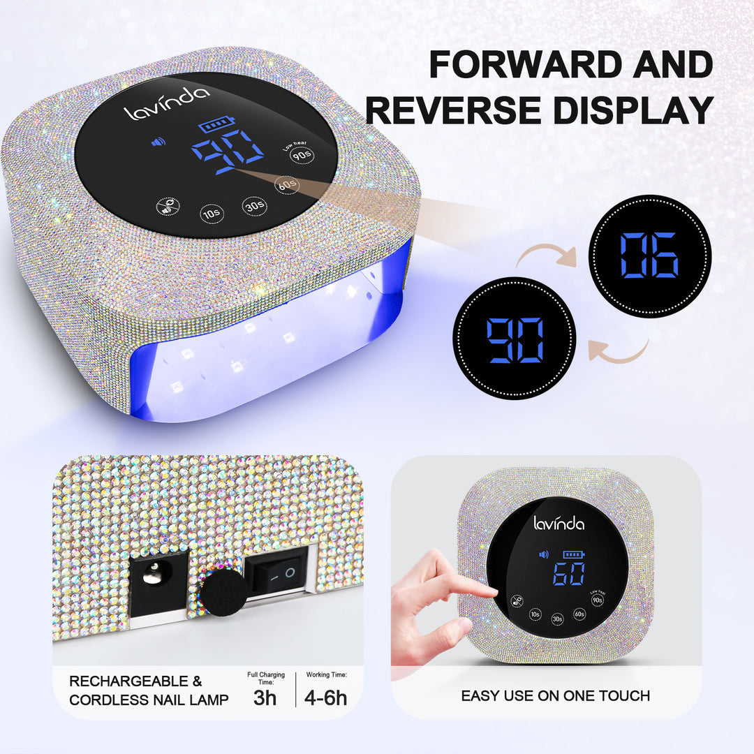 Crown™ Nail Lamp & Wand™ Lite Drill Bundle - Crystal Diamond